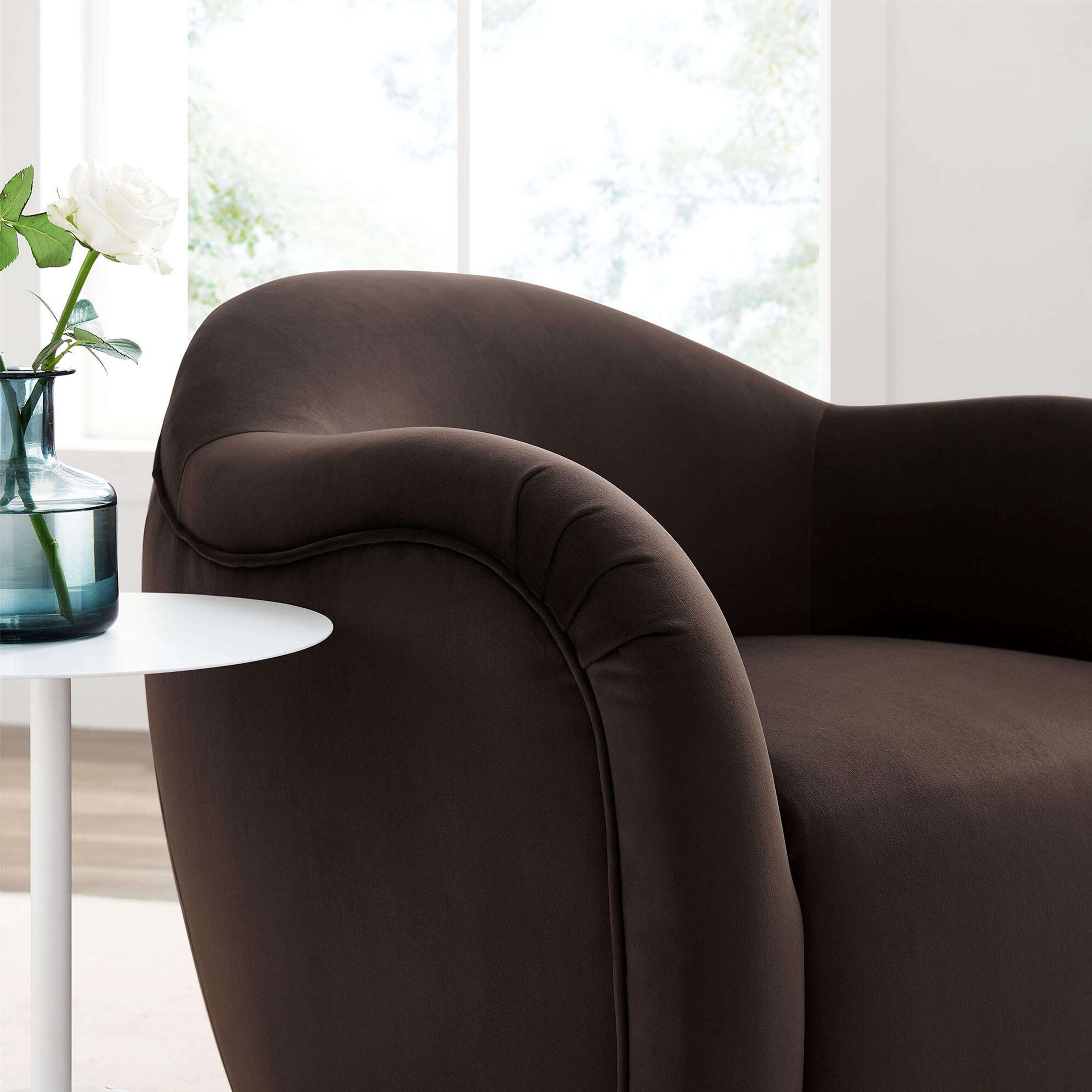 Modway Compose Swivel Accent Chair, Chocolate Brown, large
