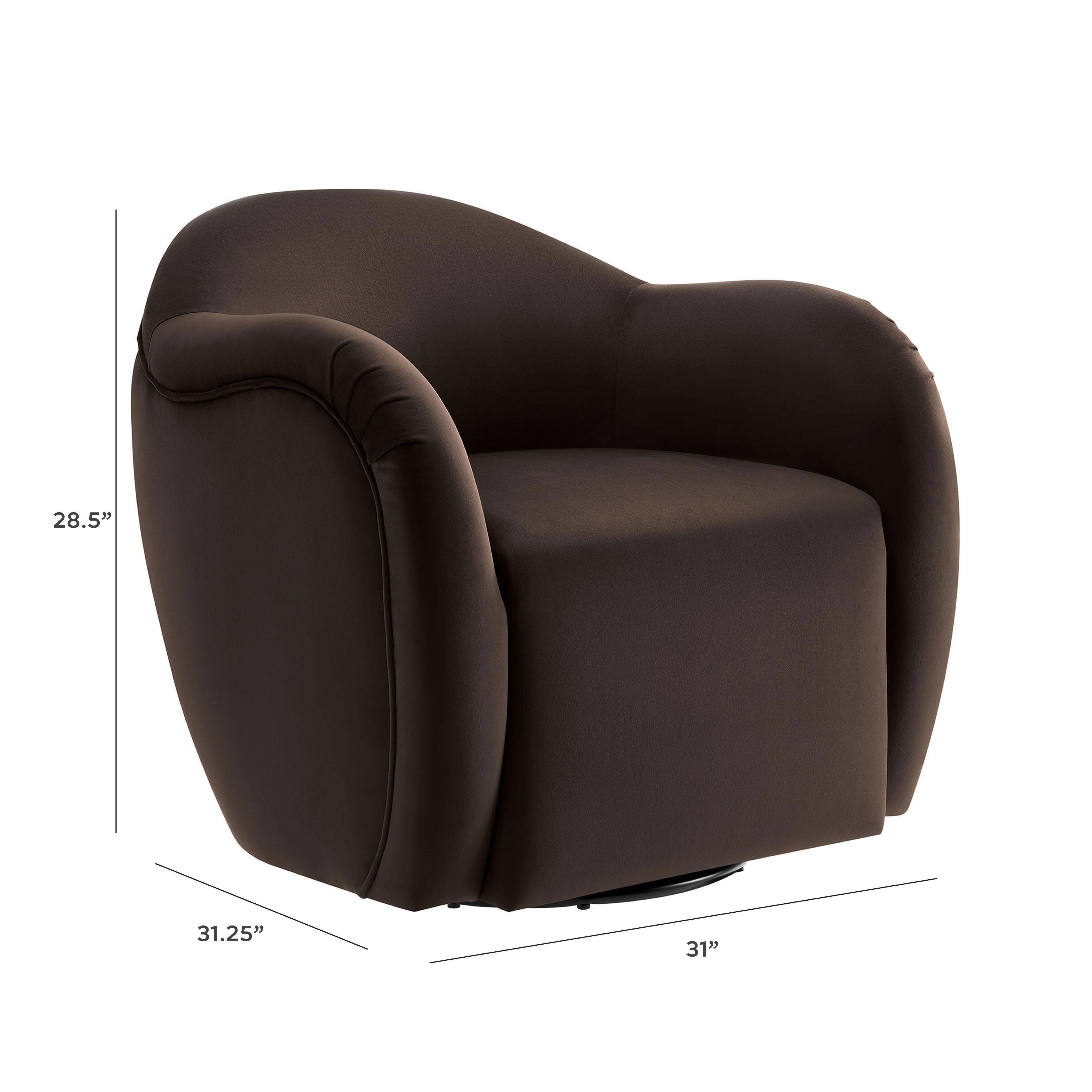 Modway Compose Swivel Accent Chair, Chocolate Brown, large