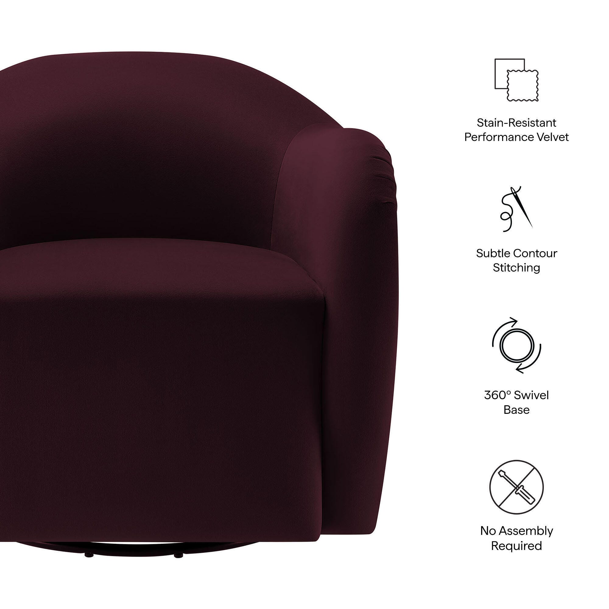 Modway Compose Swivel Accent Chair, Mulberry, large