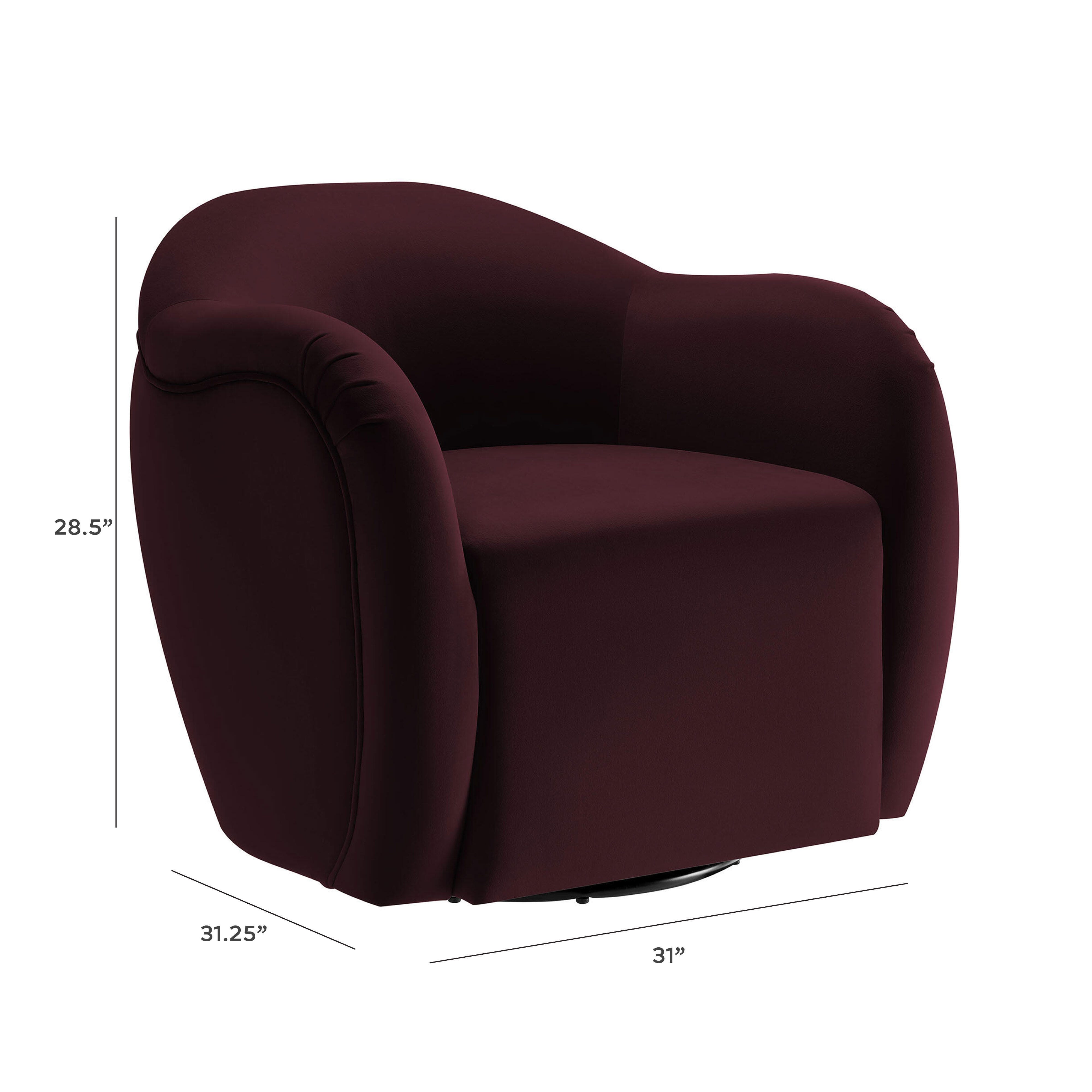 Modway Compose Swivel Accent Chair, Mulberry, large
