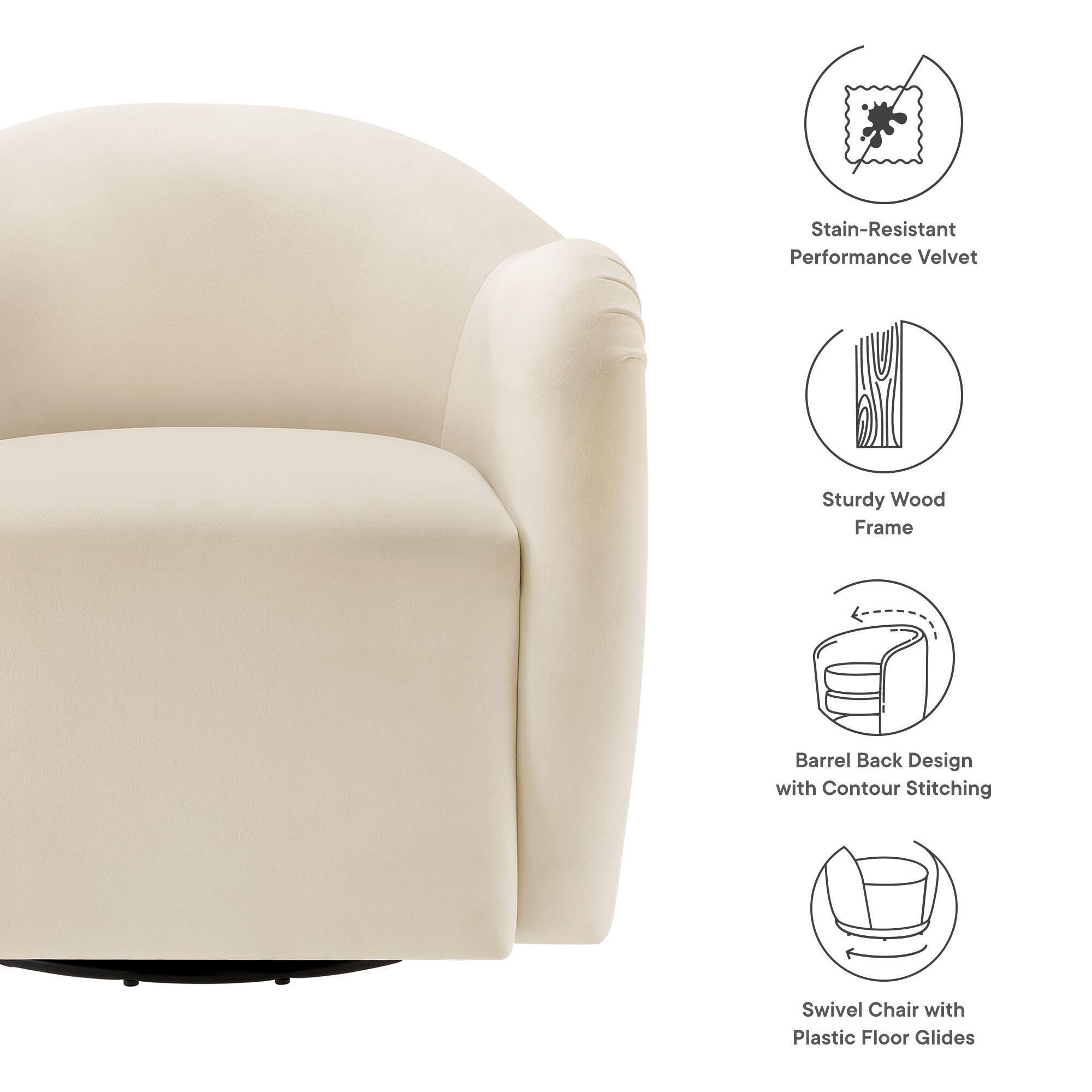 Modway Compose Swivel Accent Chair, Alabaster, large