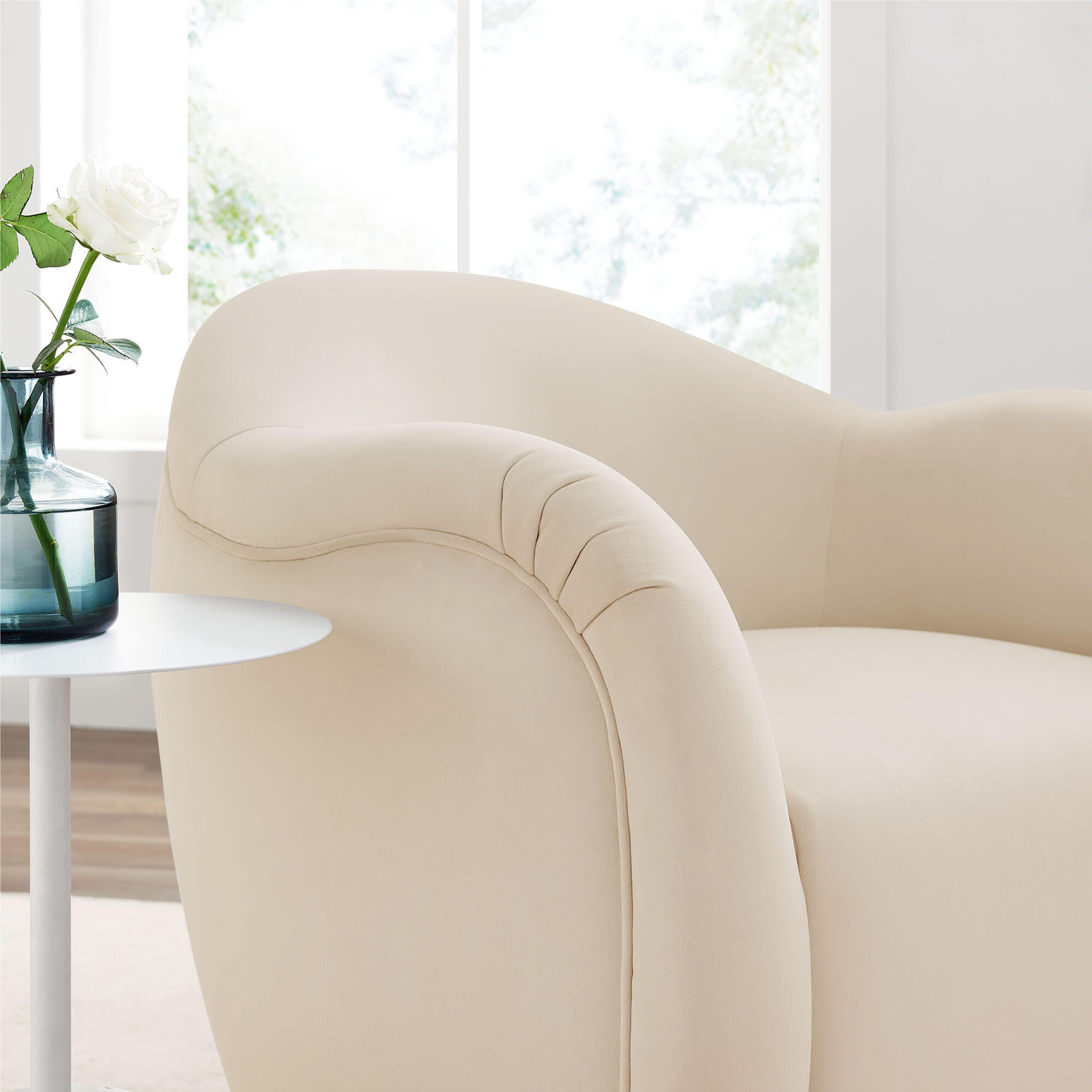 Modway Compose Swivel Accent Chair, Alabaster, large