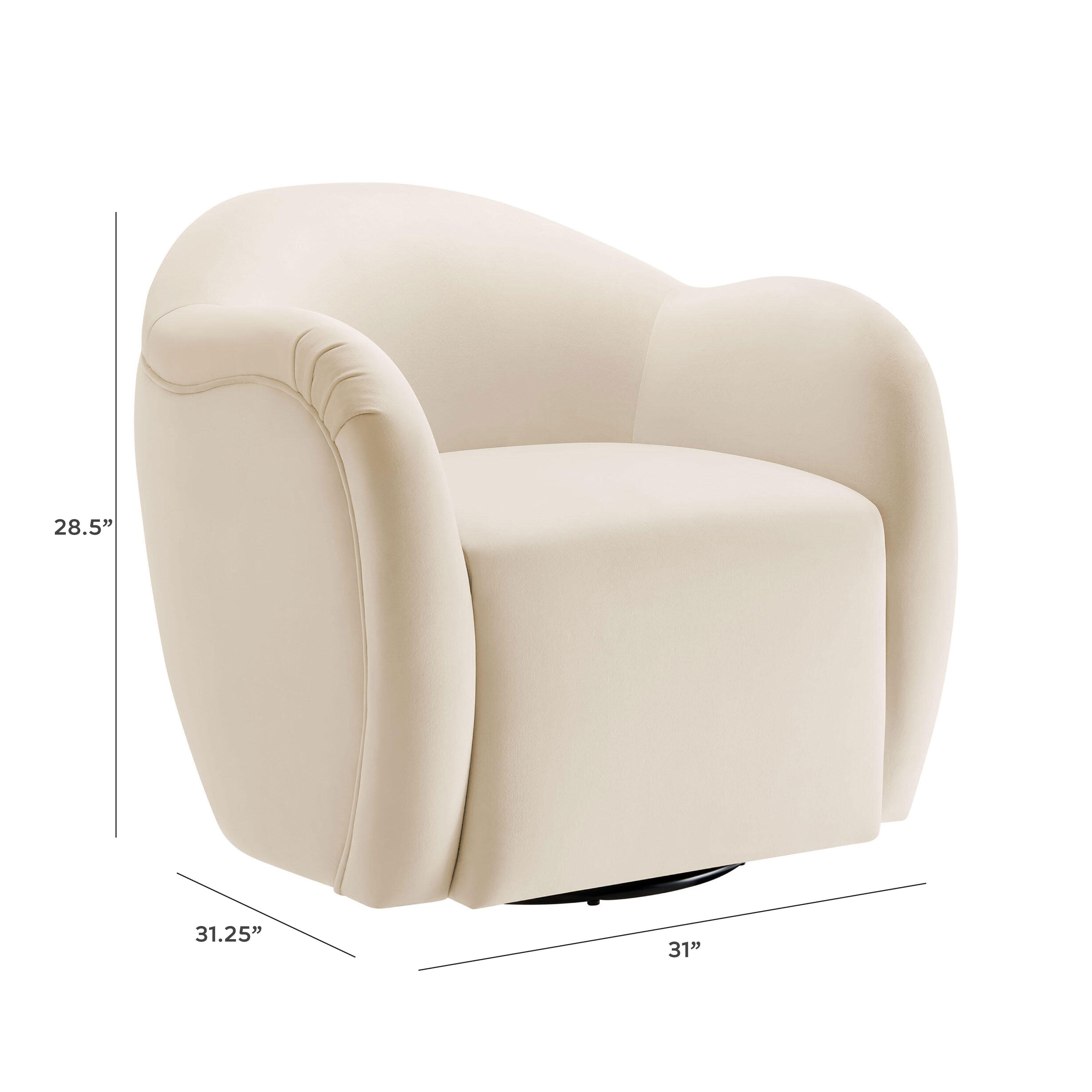 Modway Compose Swivel Accent Chair, Alabaster, large