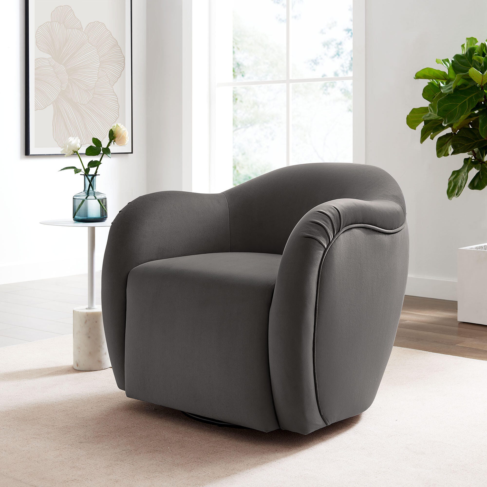 Modway Compose Swivel Accent Chair, Storm Gray, rollover