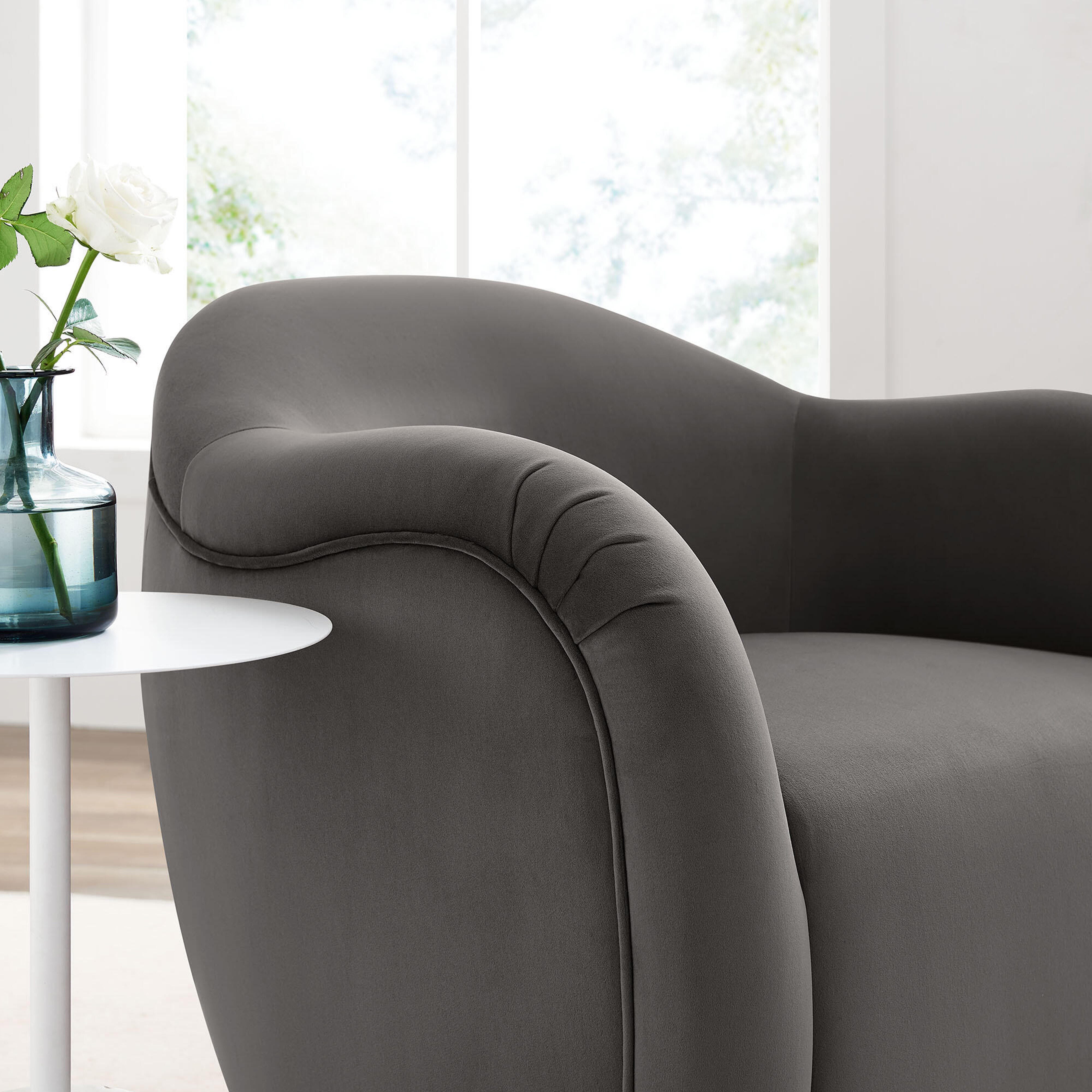 Modway Compose Swivel Accent Chair, Storm Gray, large
