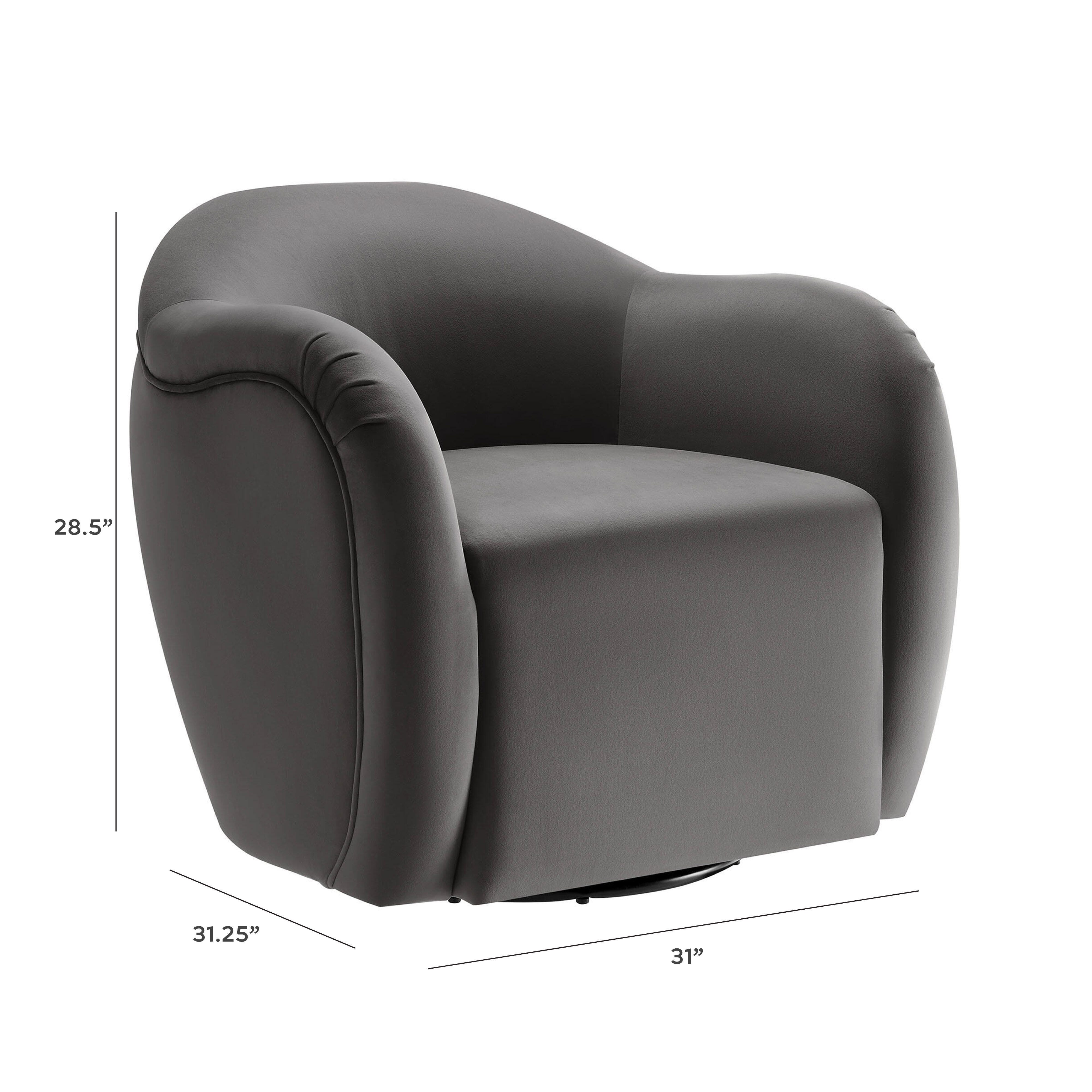 Modway Compose Swivel Accent Chair, Storm Gray, large