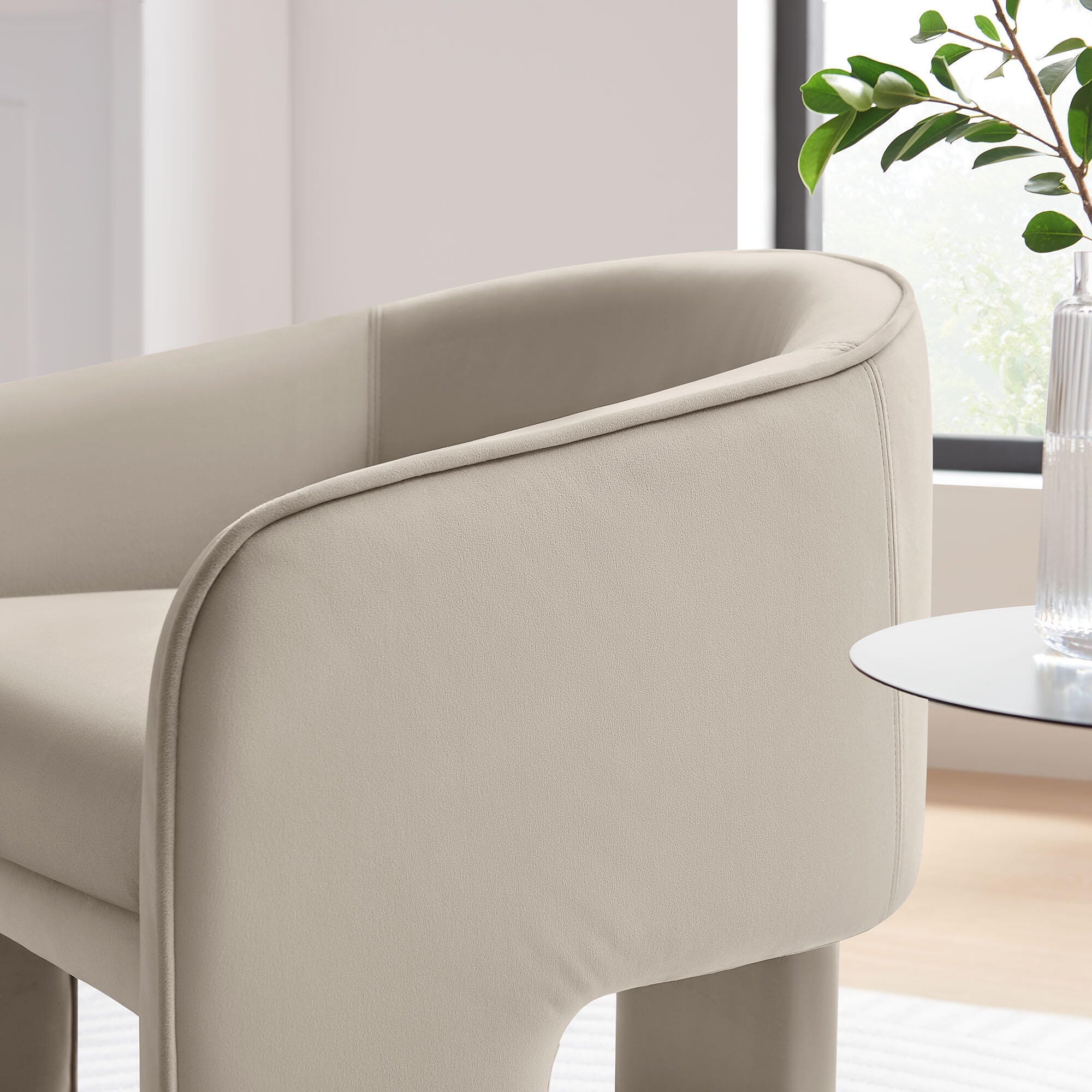 Modway Greer Accent Armchair, Almond, large