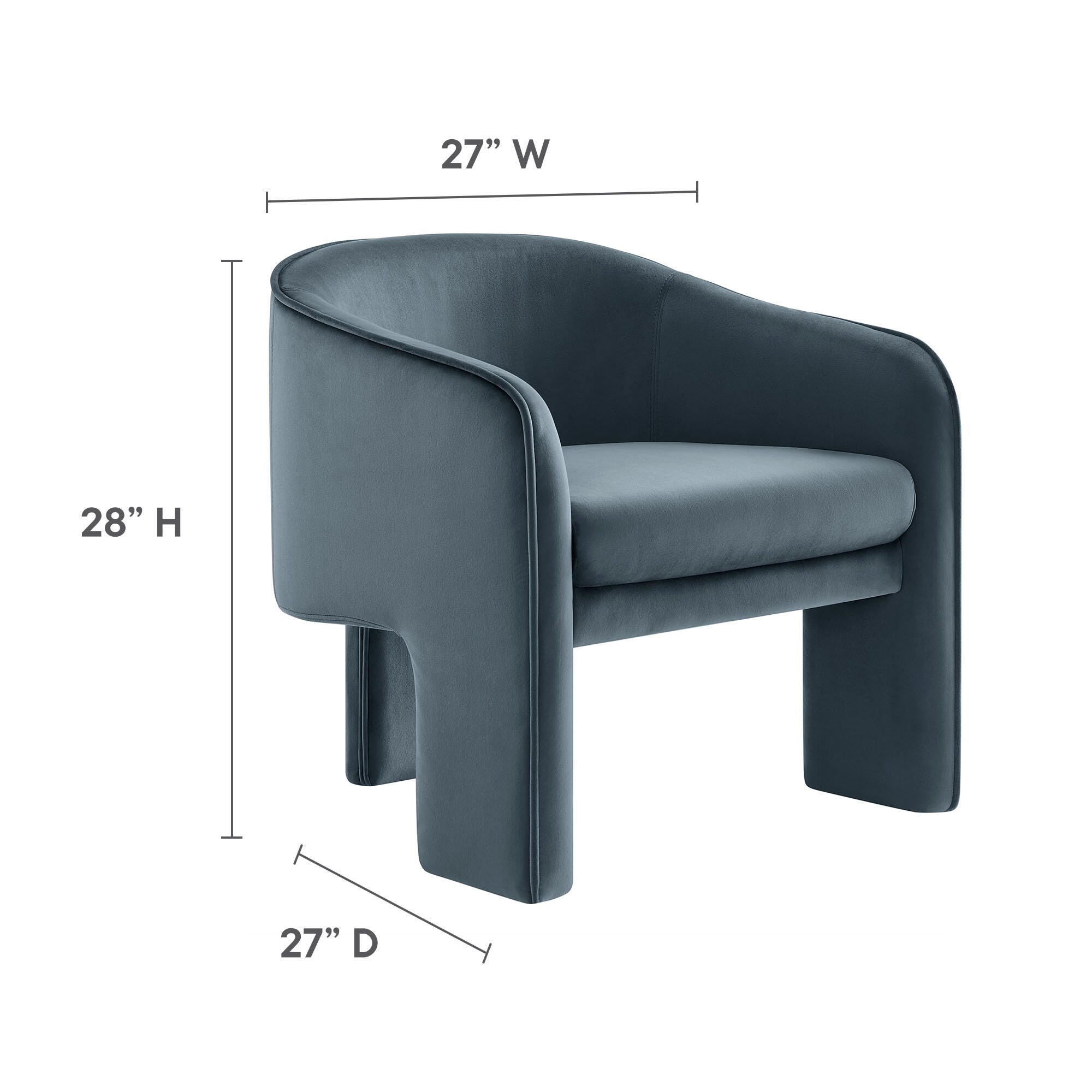 Modway Greer Accent Armchair, Cadet Blue, large