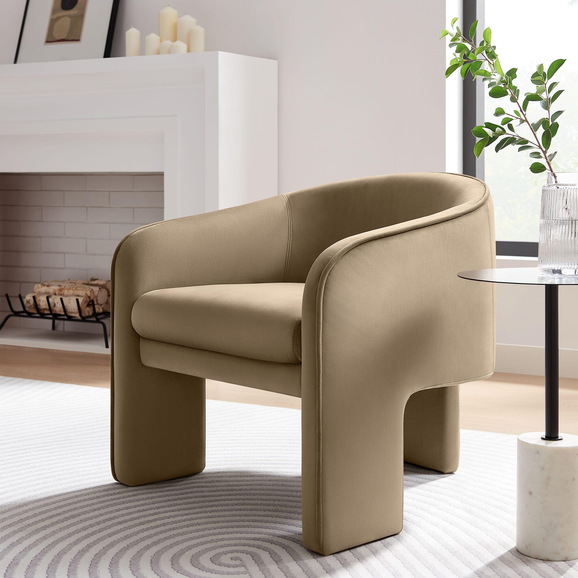 Modway Greer Accent Armchair, Taupe, rollover