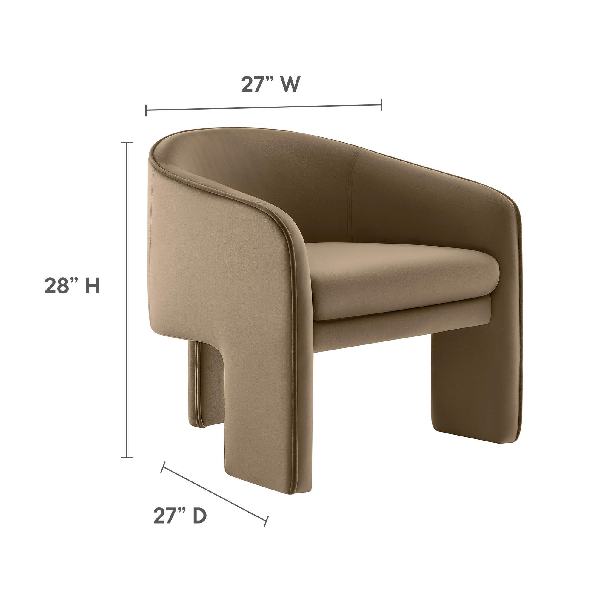 Modway Greer Accent Armchair, Taupe, large