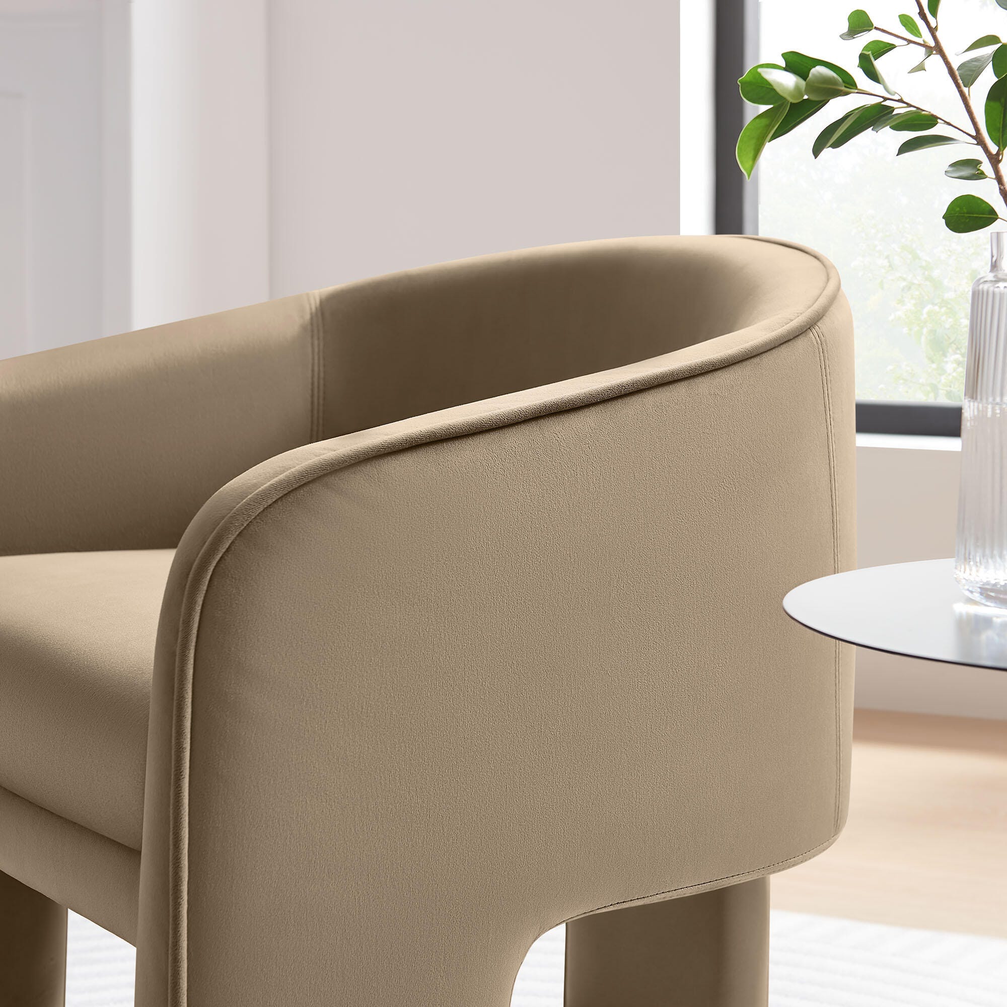 Modway Greer Accent Armchair, Taupe, large