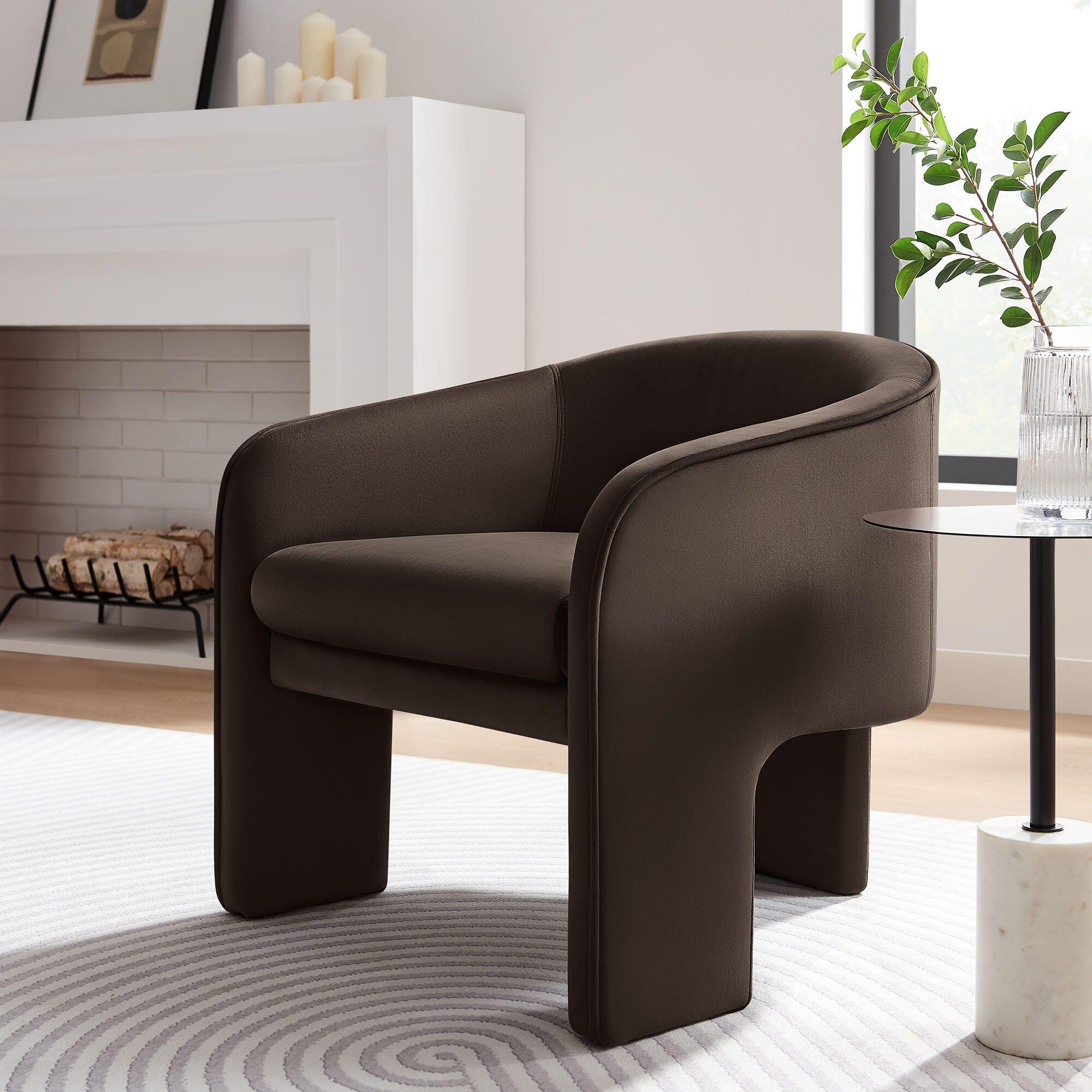Modway Greer Accent Armchair, Chocolate Brown, rollover