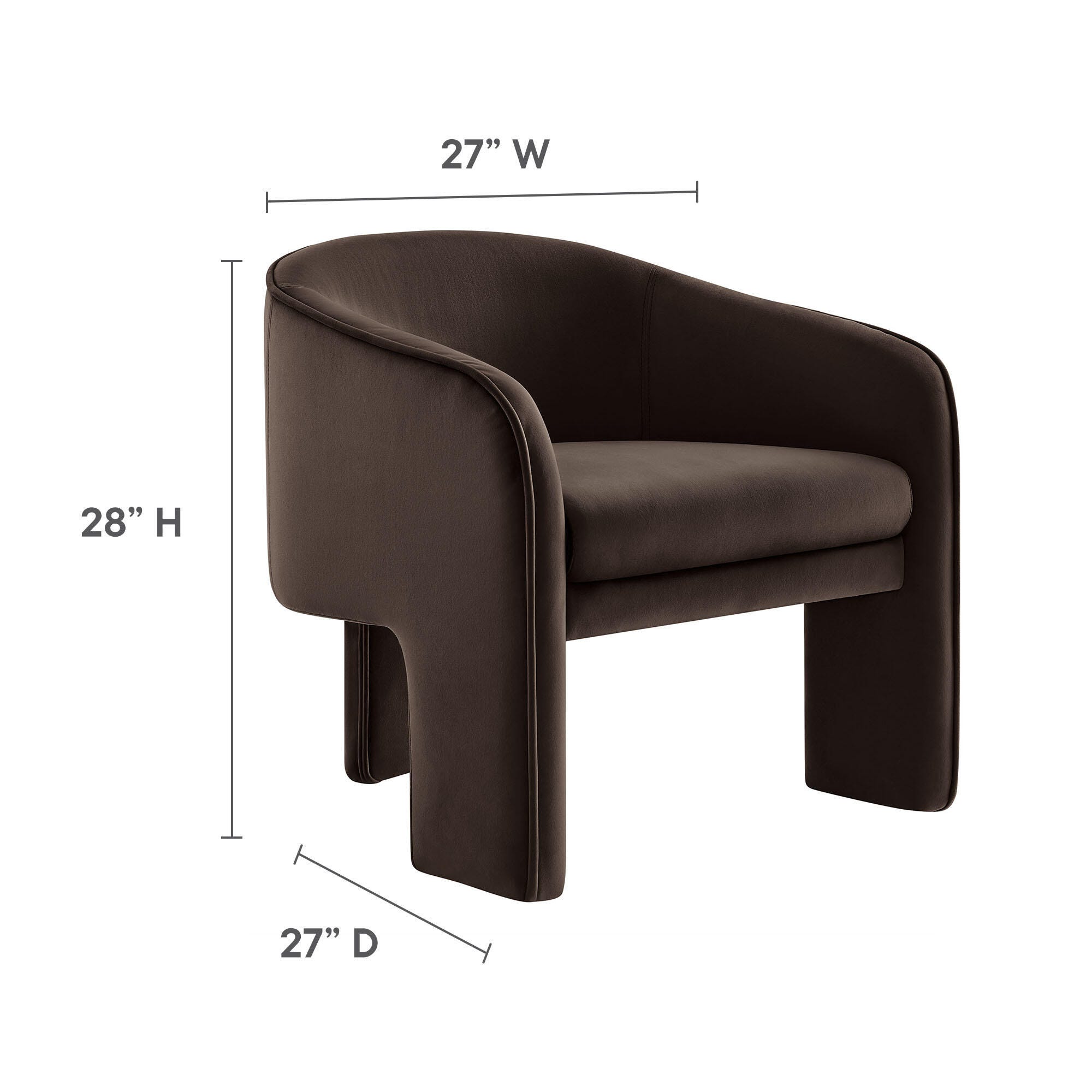 Modway Greer Accent Armchair, Chocolate Brown, large