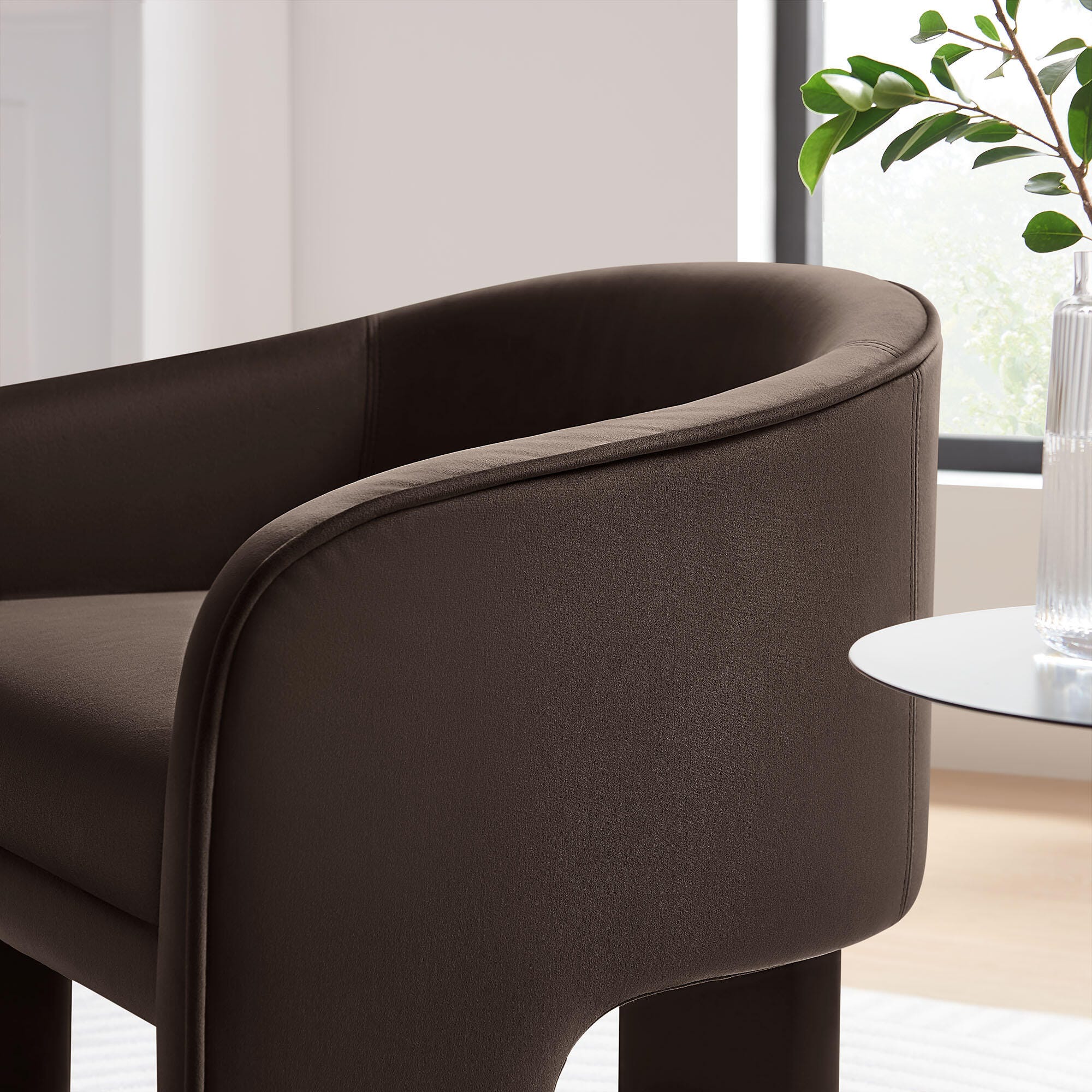 Modway Greer Accent Armchair, Chocolate Brown, large