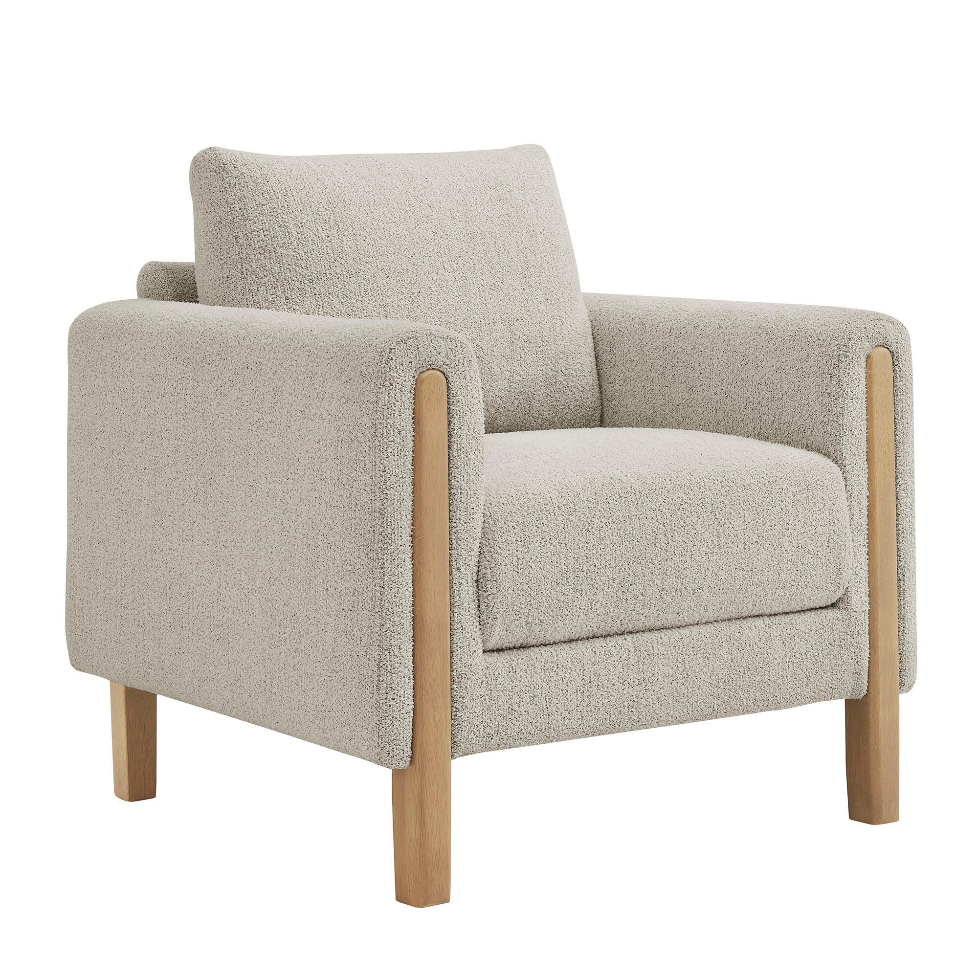 Modway Hawken Accent Armchair, Parchment/Beech, large