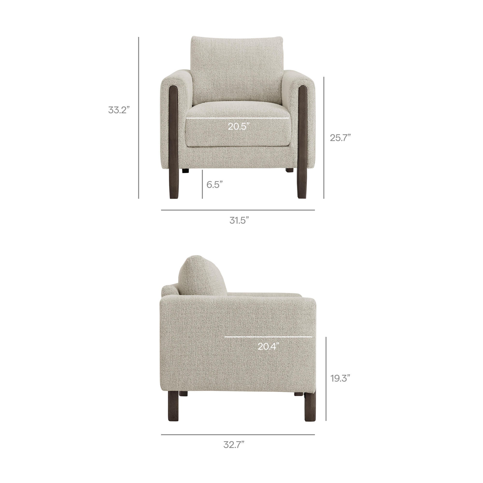 Modway Hawken Accent Armchair, Parchment/Espresso, large