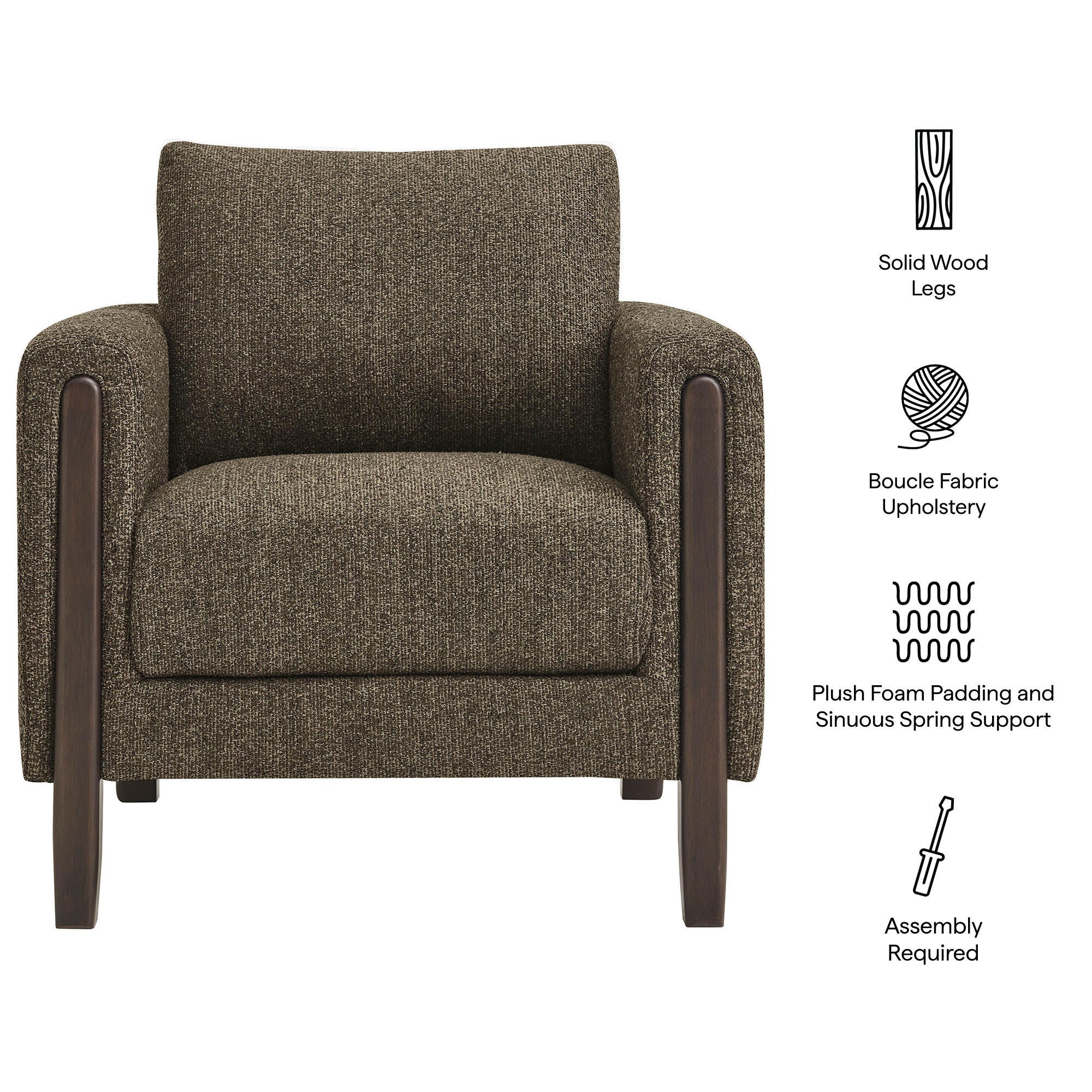 Modway Hawken Accent Armchair, Antique Espresso, large