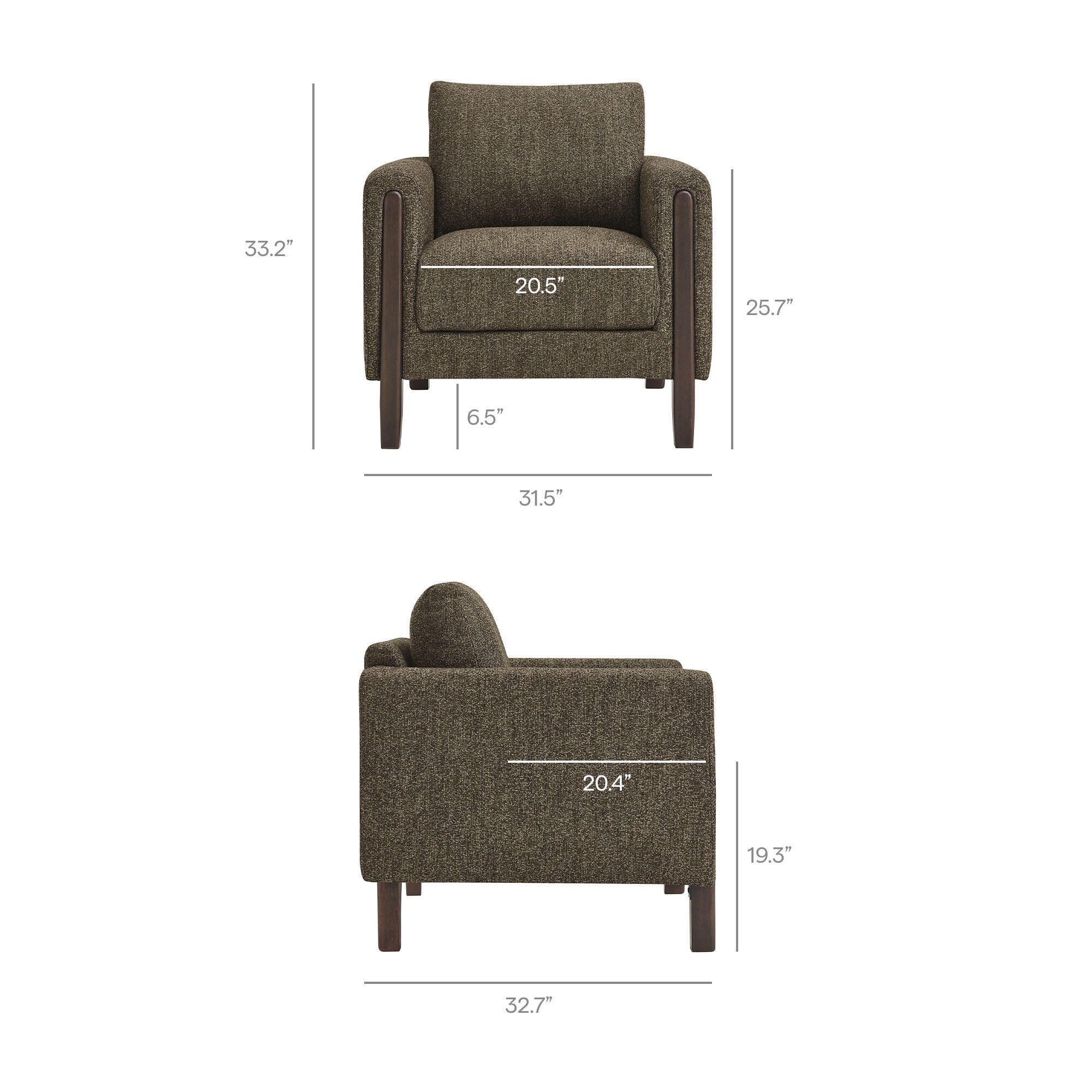Modway Hawken Accent Armchair, Antique Espresso, large