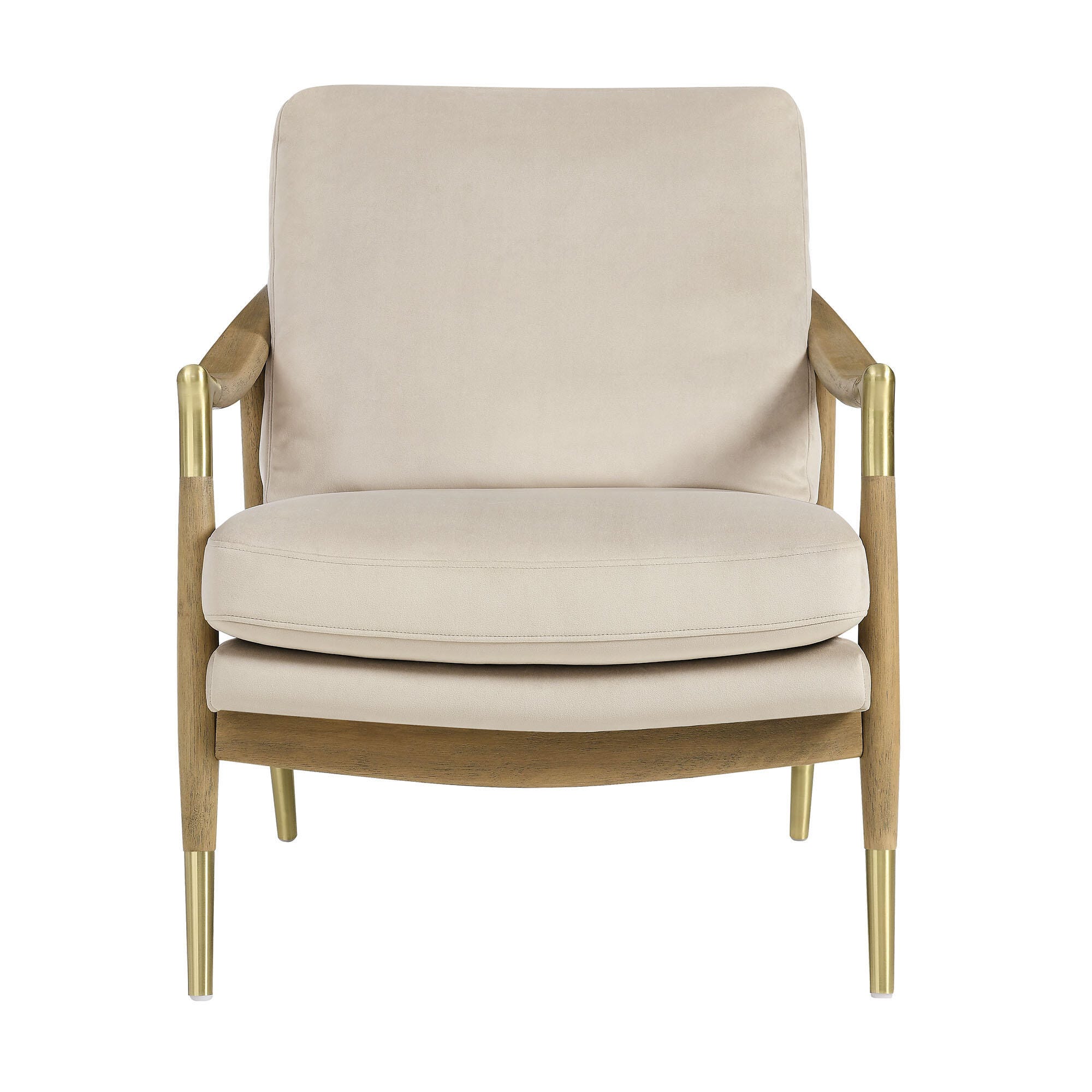 Modway Langford Accent Armchair, Almond/Walnut, large