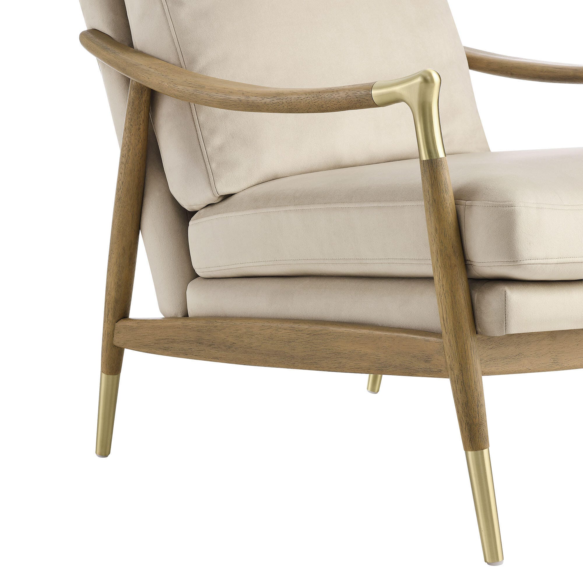 Modway Langford Accent Armchair, Almond/Walnut, large