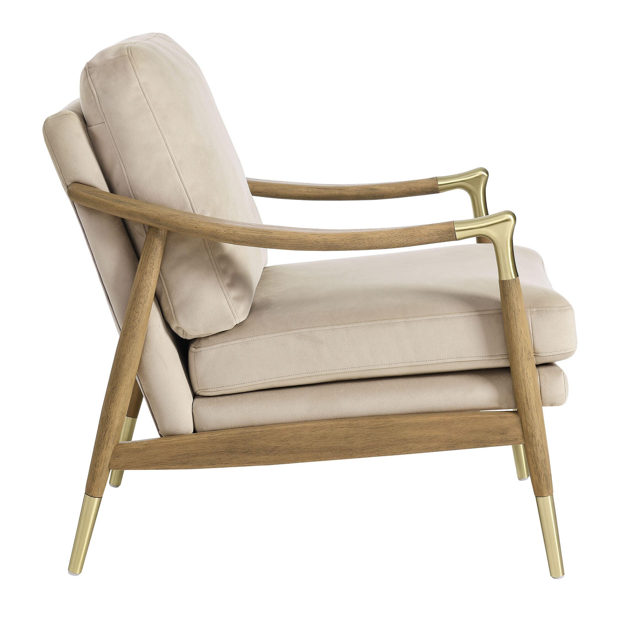 Modway Langford Accent Armchair, Almond/Walnut, large