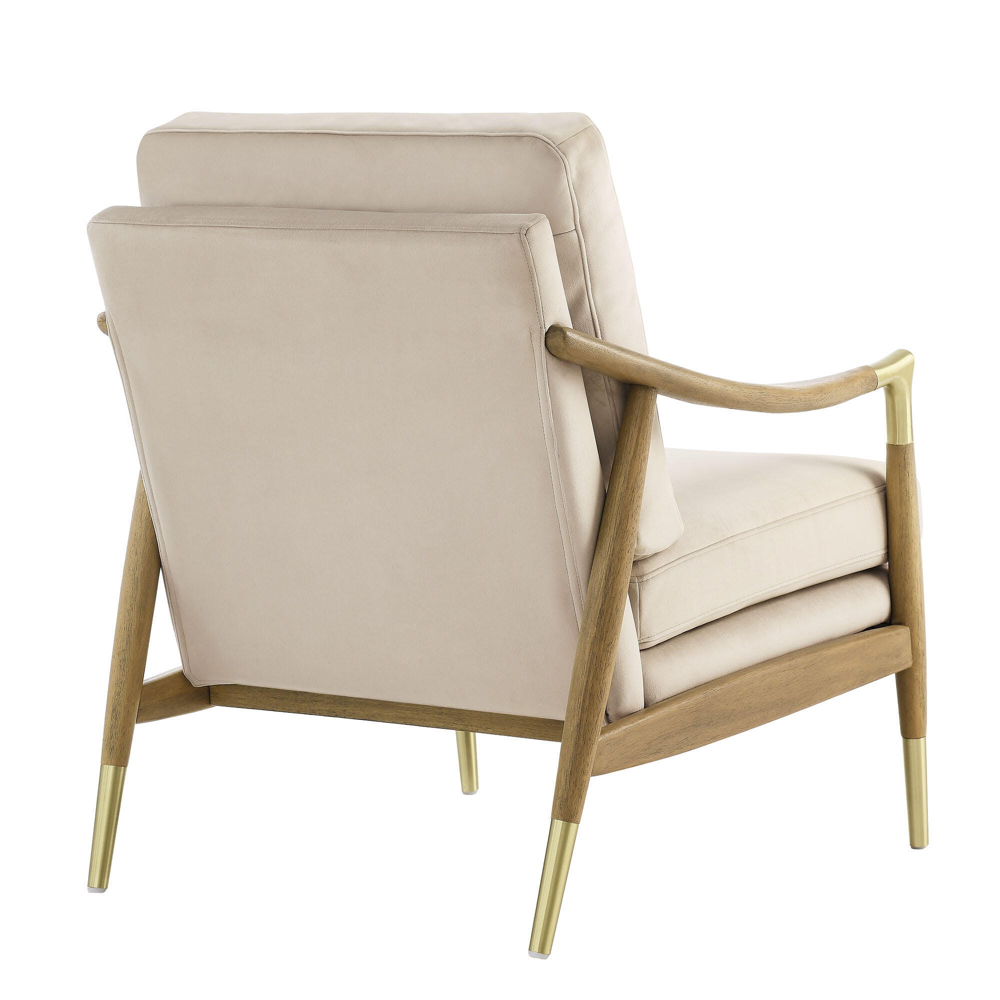 Modway Langford Accent Armchair, Almond/Walnut, large