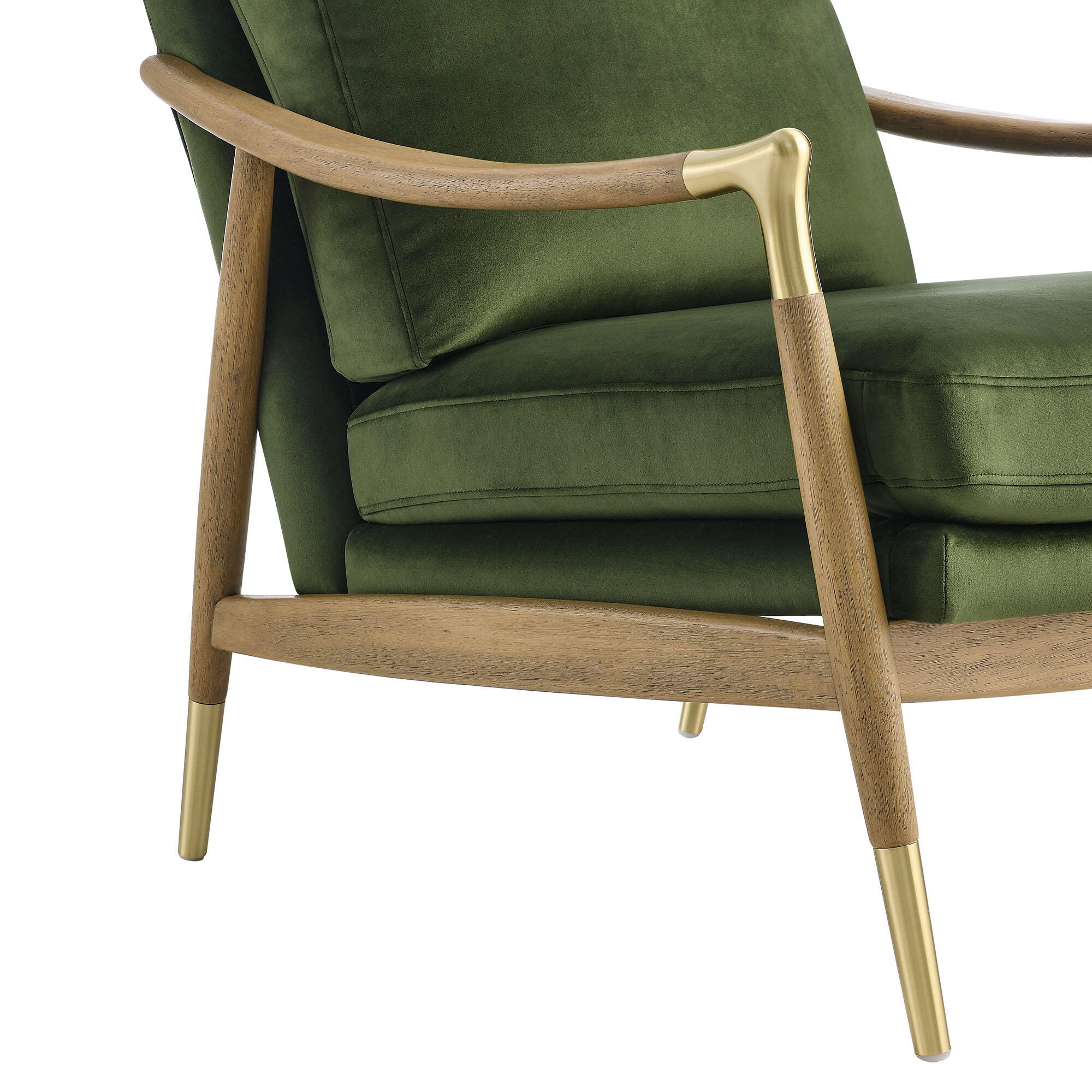 Modway Langford Accent Armchair, Moss Green/Walnut, large