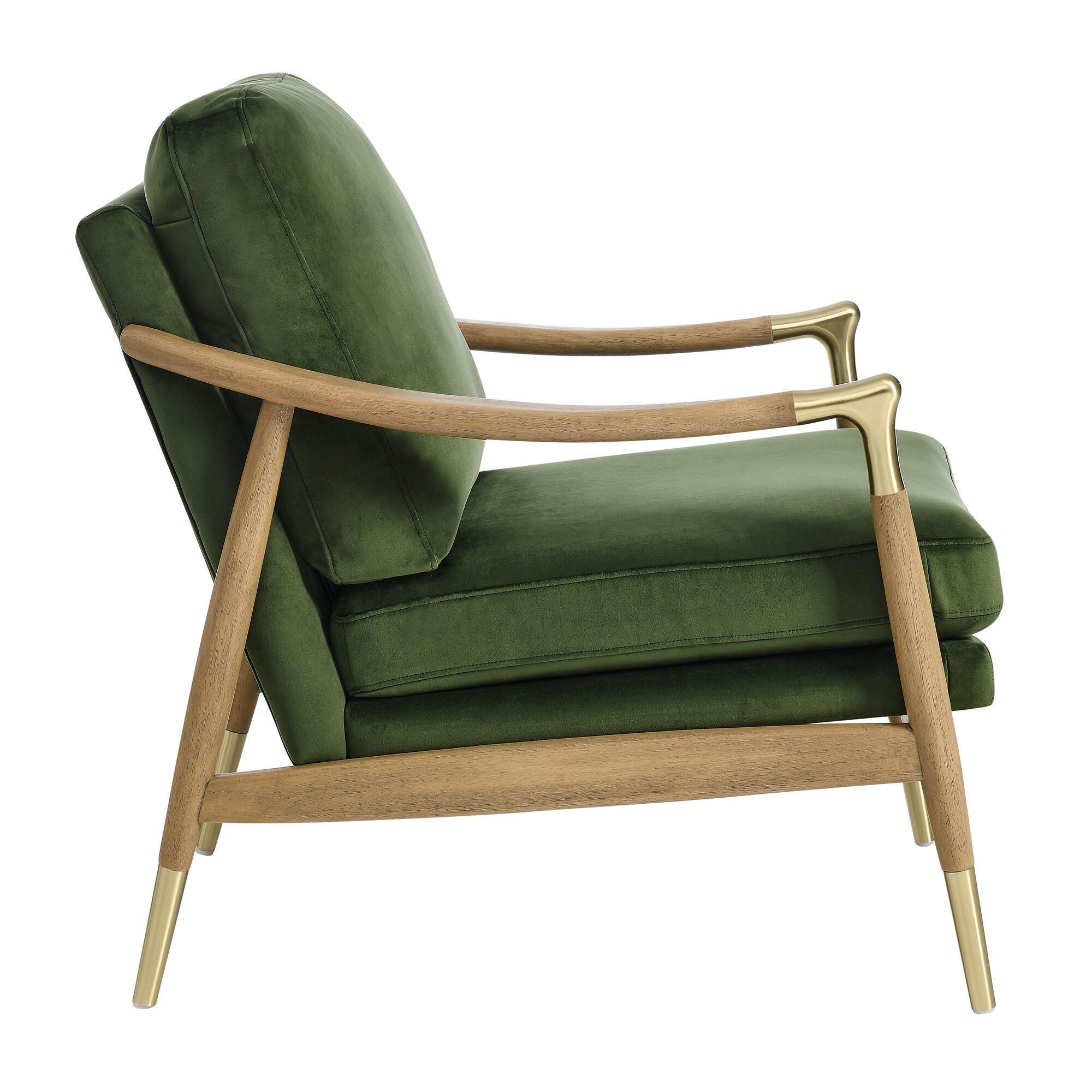 Modway Langford Accent Armchair, Moss Green/Walnut, large