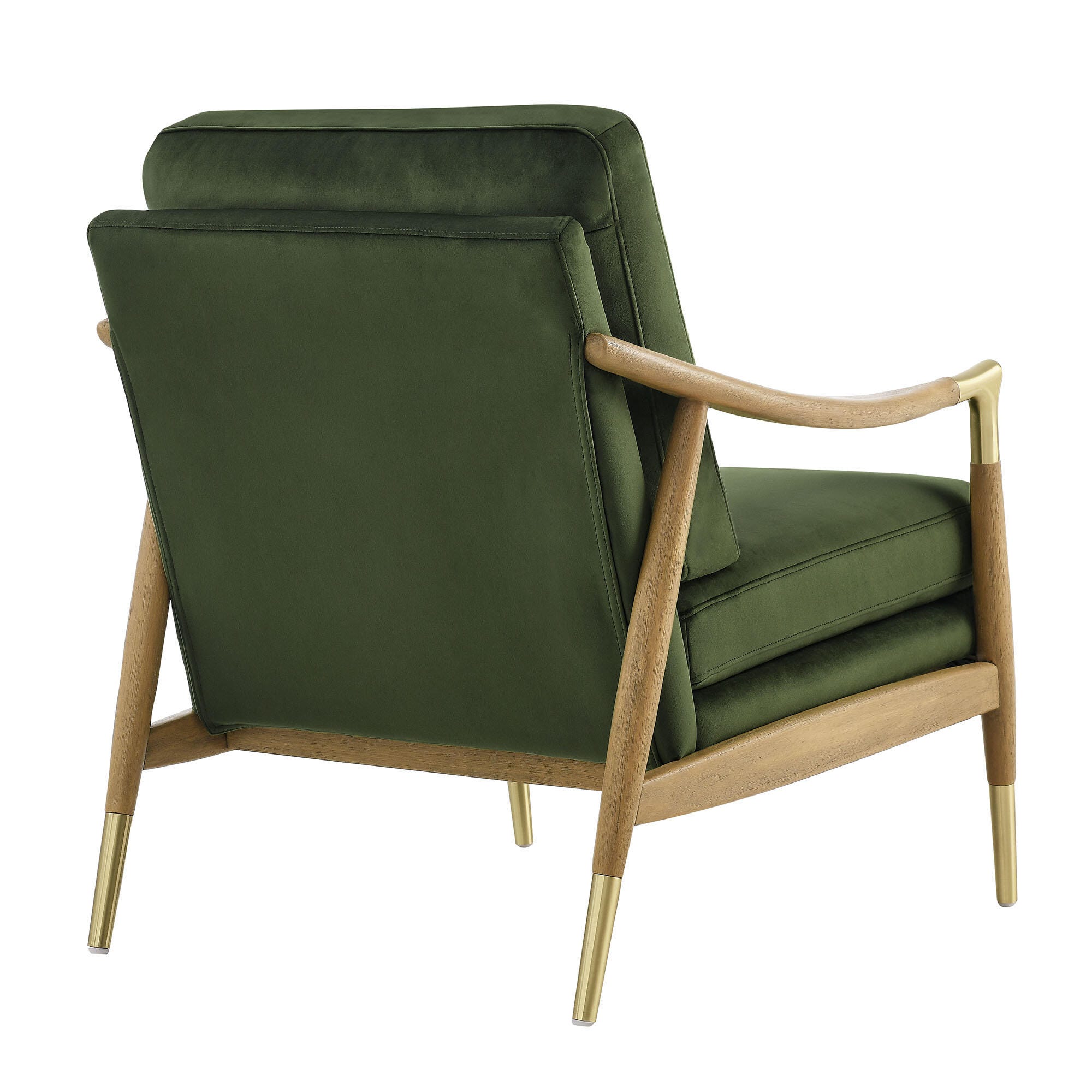 Modway Langford Accent Armchair, Moss Green/Walnut, large