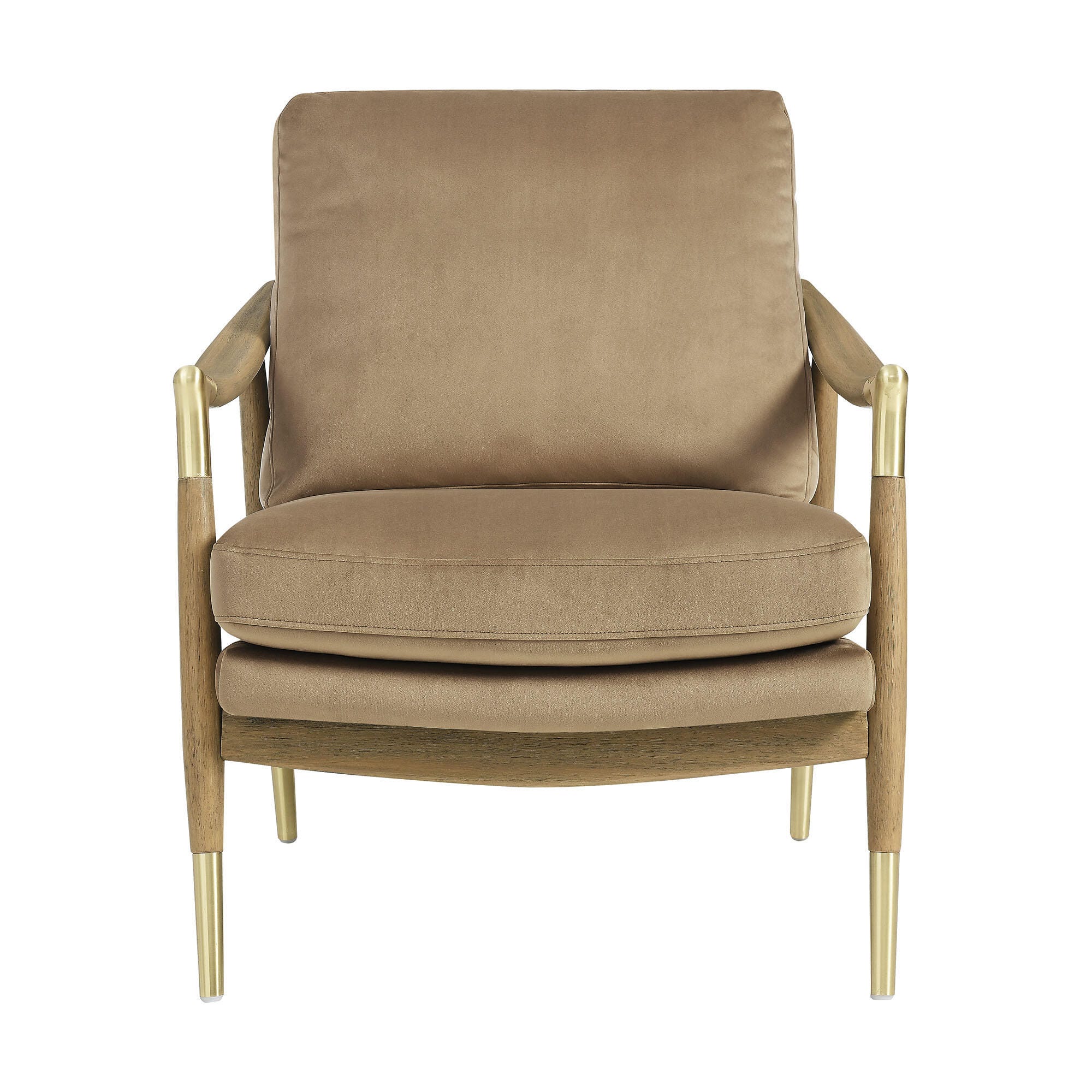 Modway Langford Accent Armchair, Taupe/Walnut, large