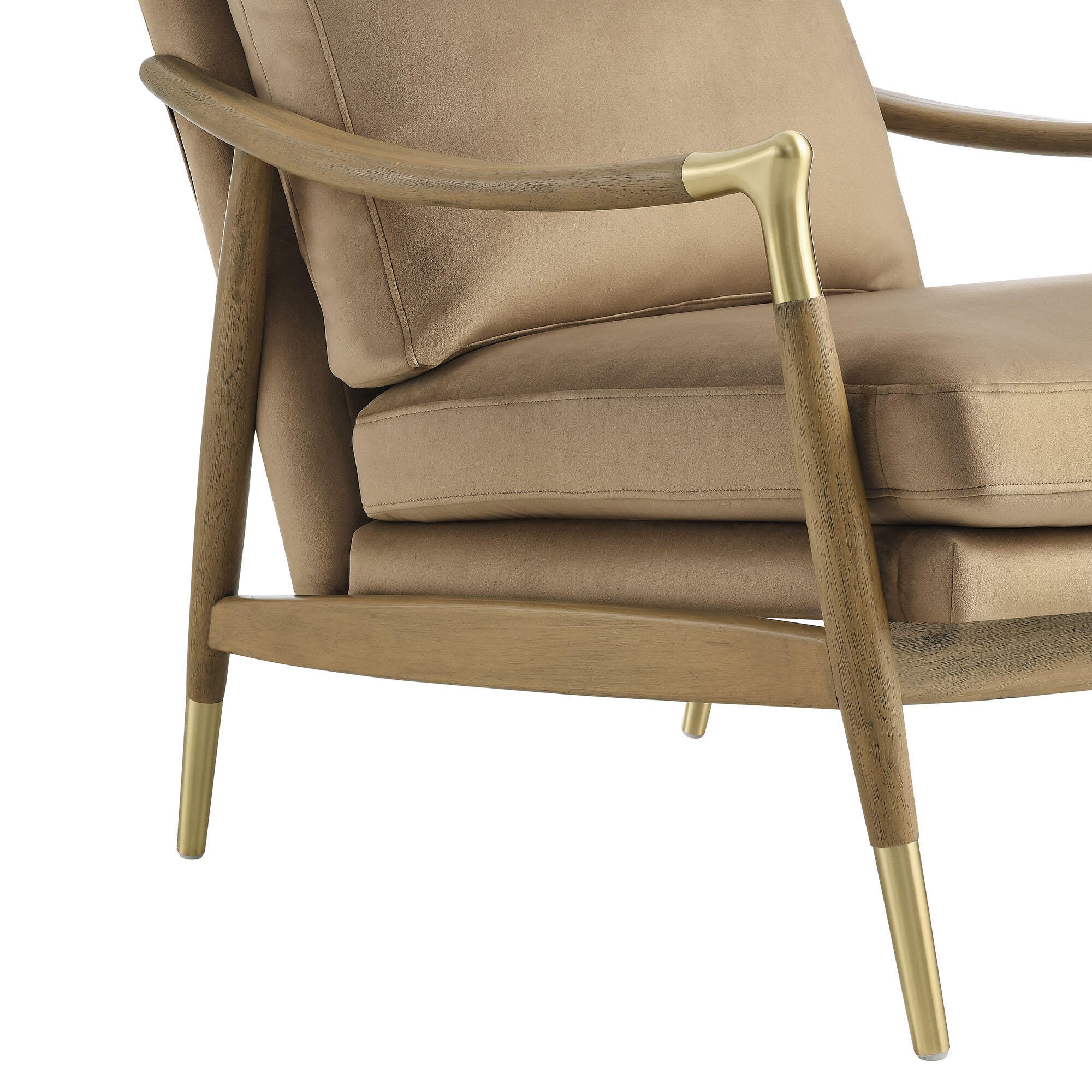 Modway Langford Accent Armchair, Taupe/Walnut, large