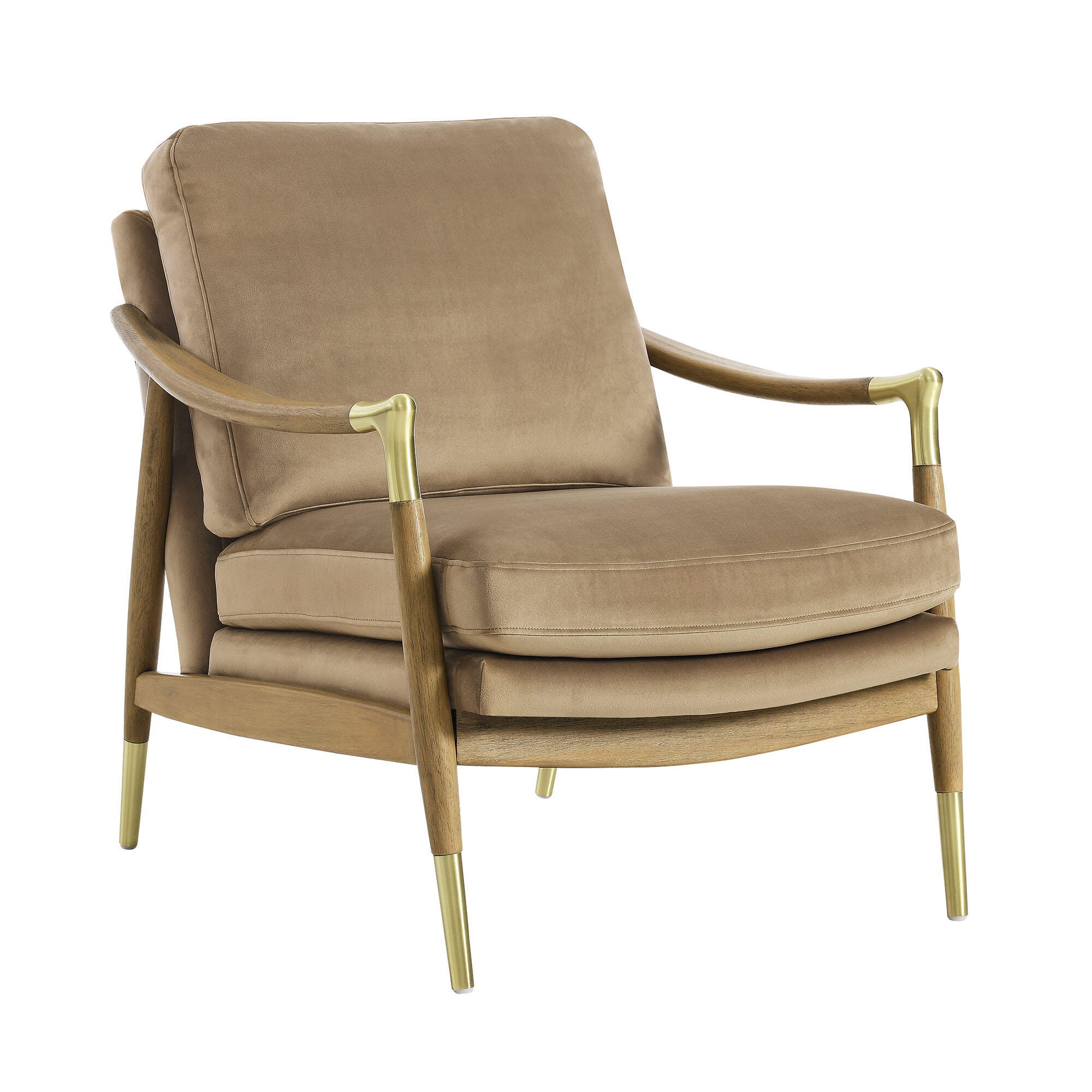 Modway Langford Accent Armchair, Taupe/Walnut, large