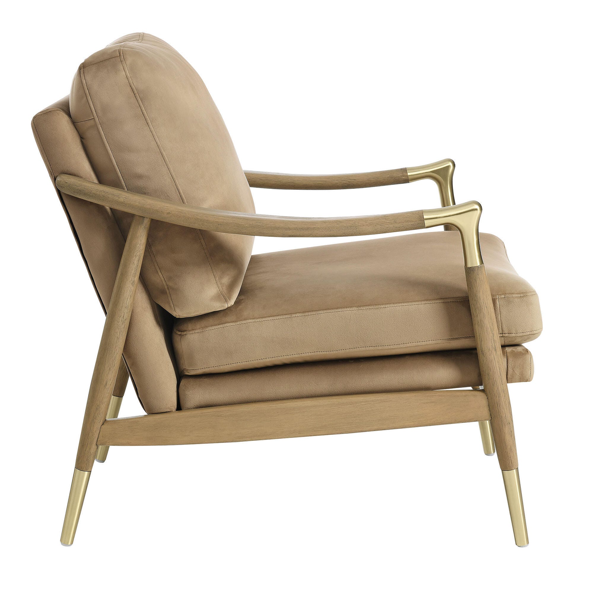 Modway Langford Accent Armchair, Taupe/Walnut, large