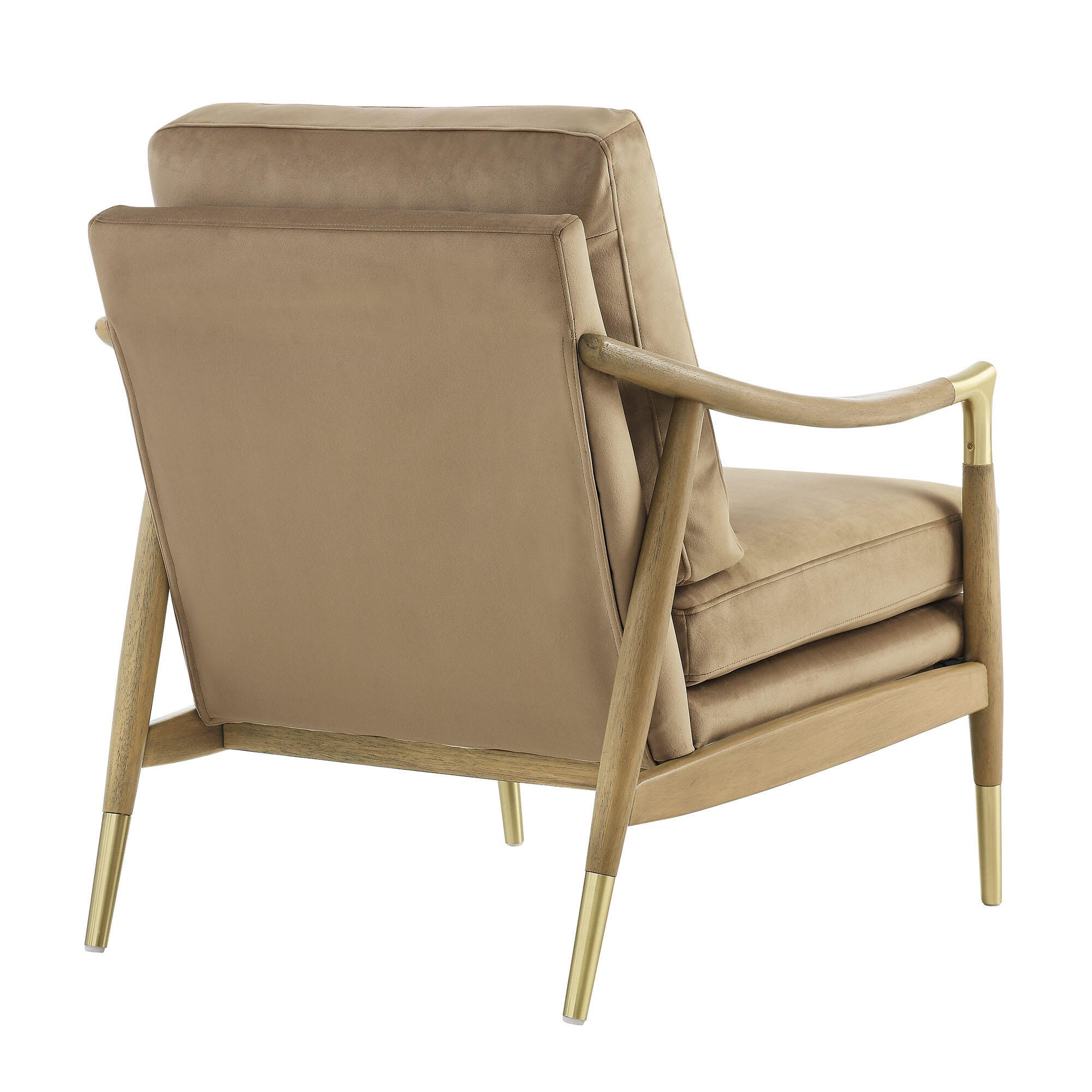 Modway Langford Accent Armchair, Taupe/Walnut, large