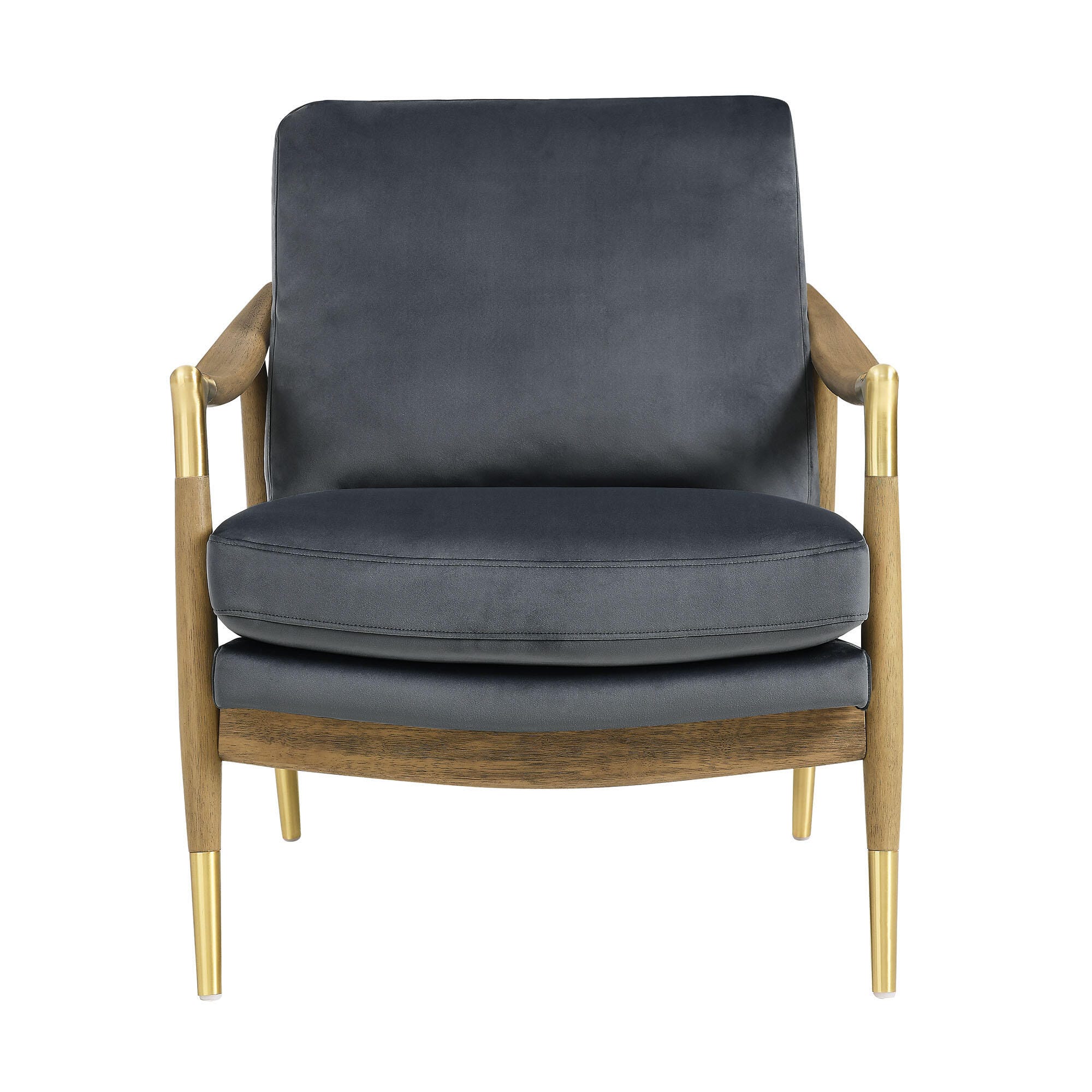 Modway Langford Accent Armchair, Cadet Blue/Walnut, large