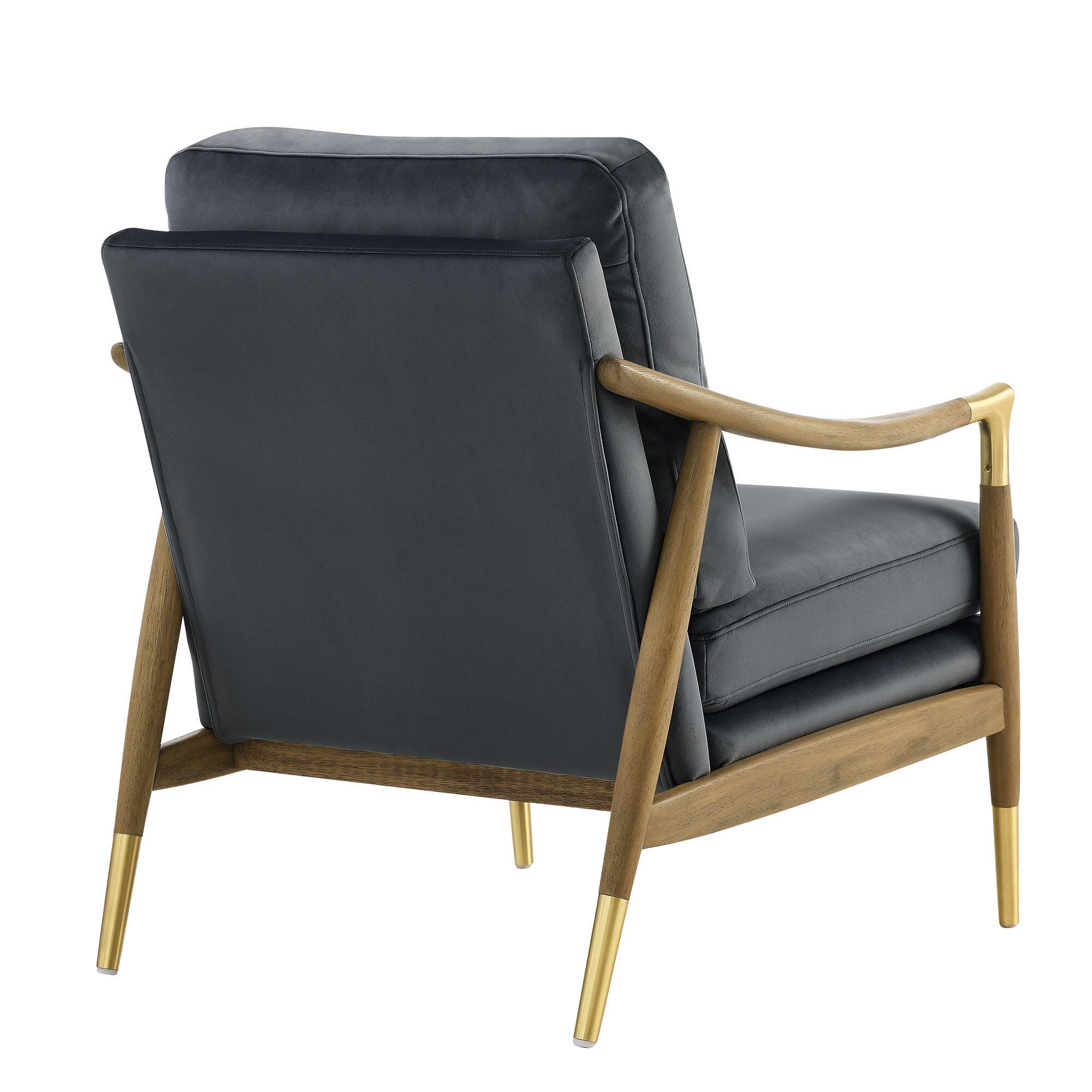 Modway Langford Accent Armchair, Cadet Blue/Walnut, large
