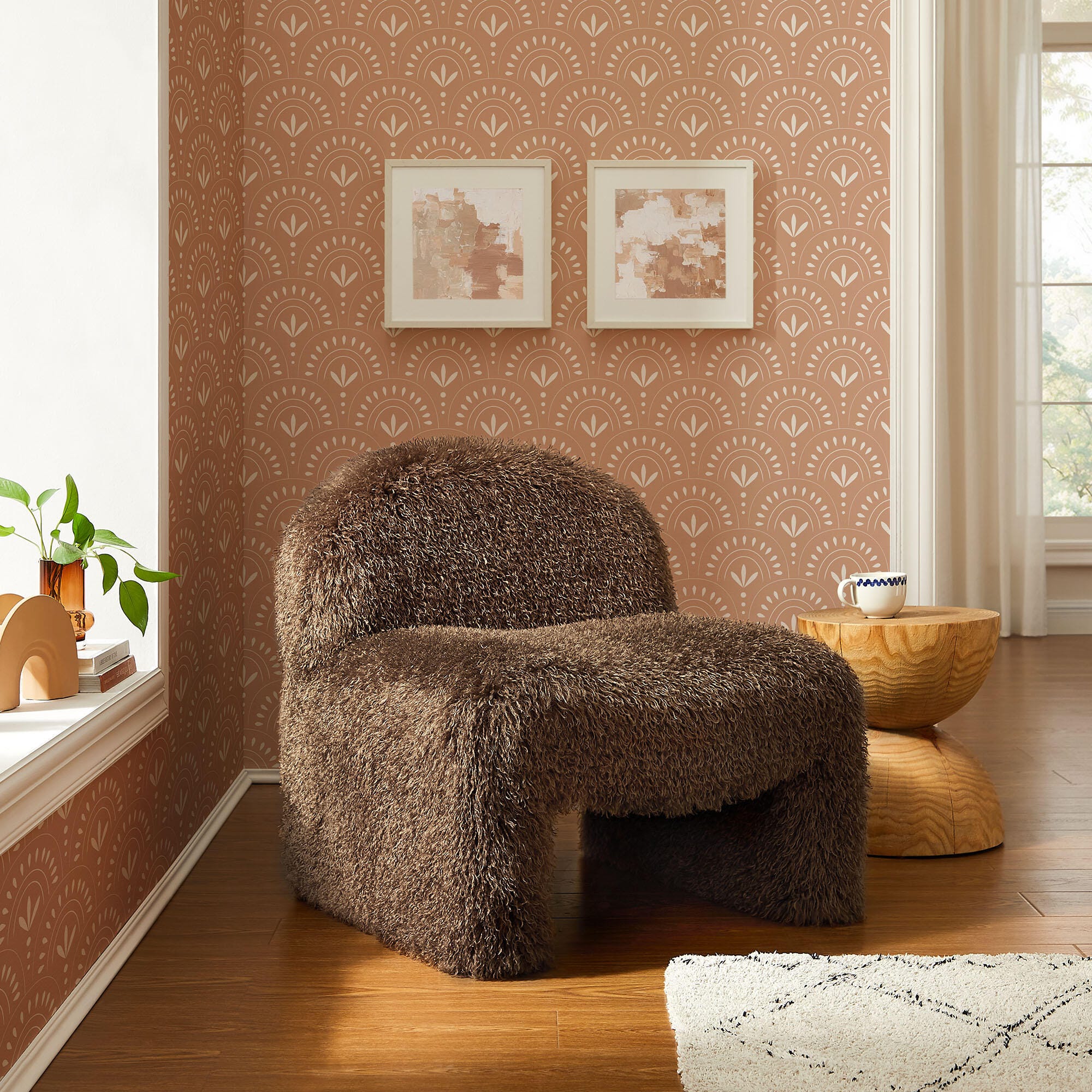 Modway Mina Accent Chair, Brown, rollover