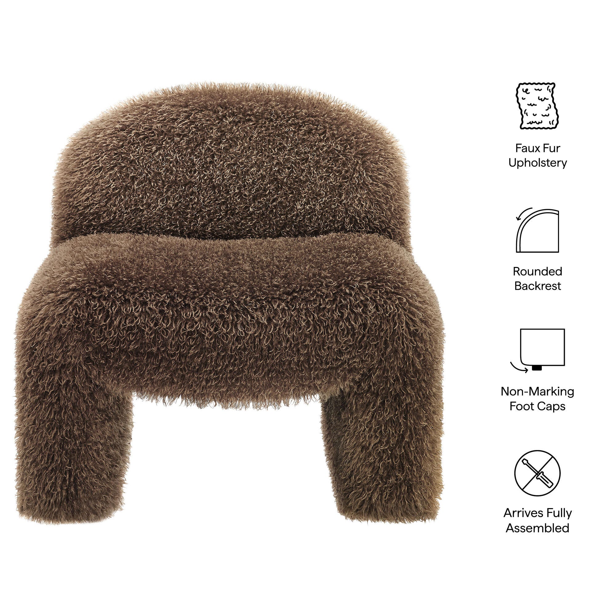 Modway Mina Accent Chair, Brown, large