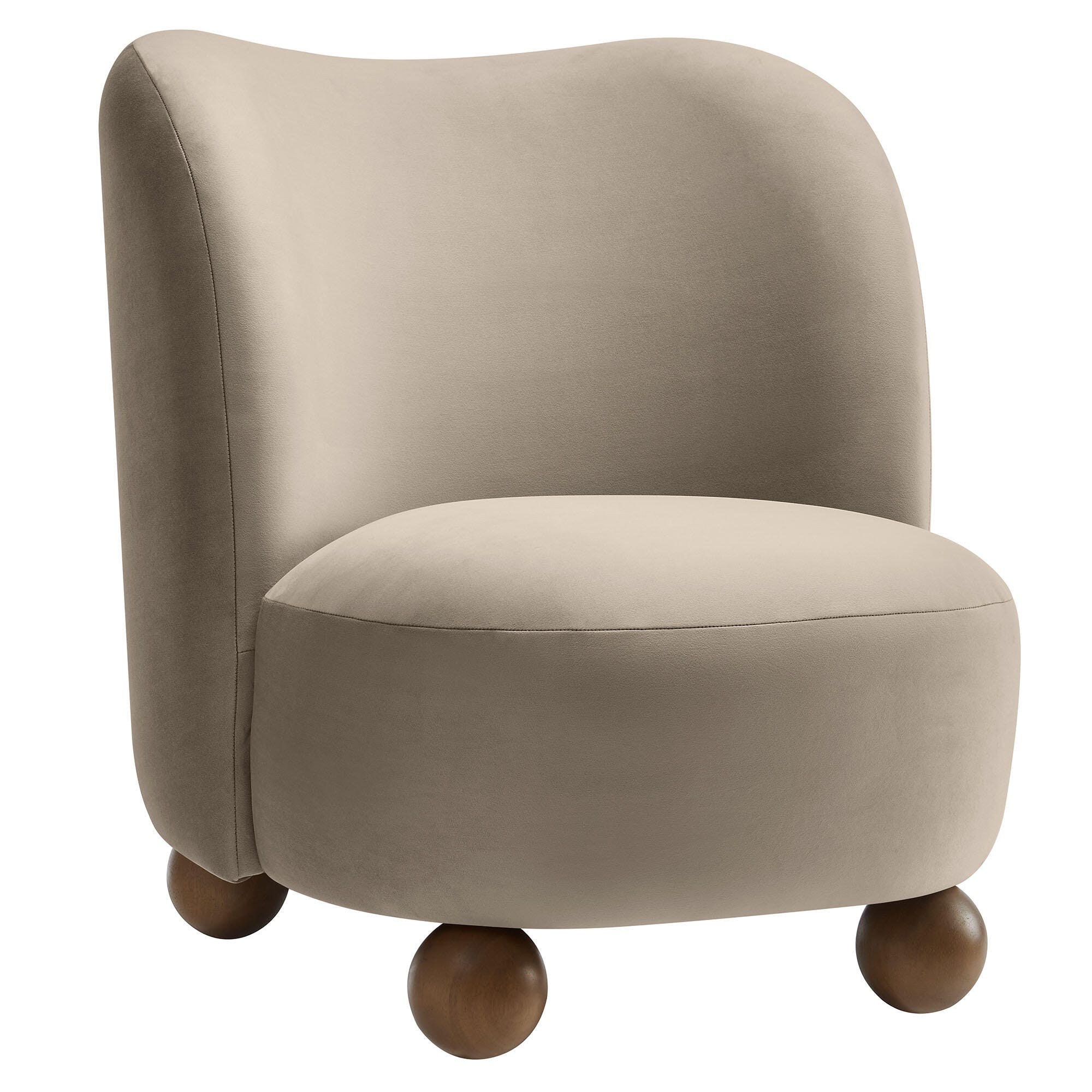 Modway Monroe Accent Chair, Taupe/Walnut, large