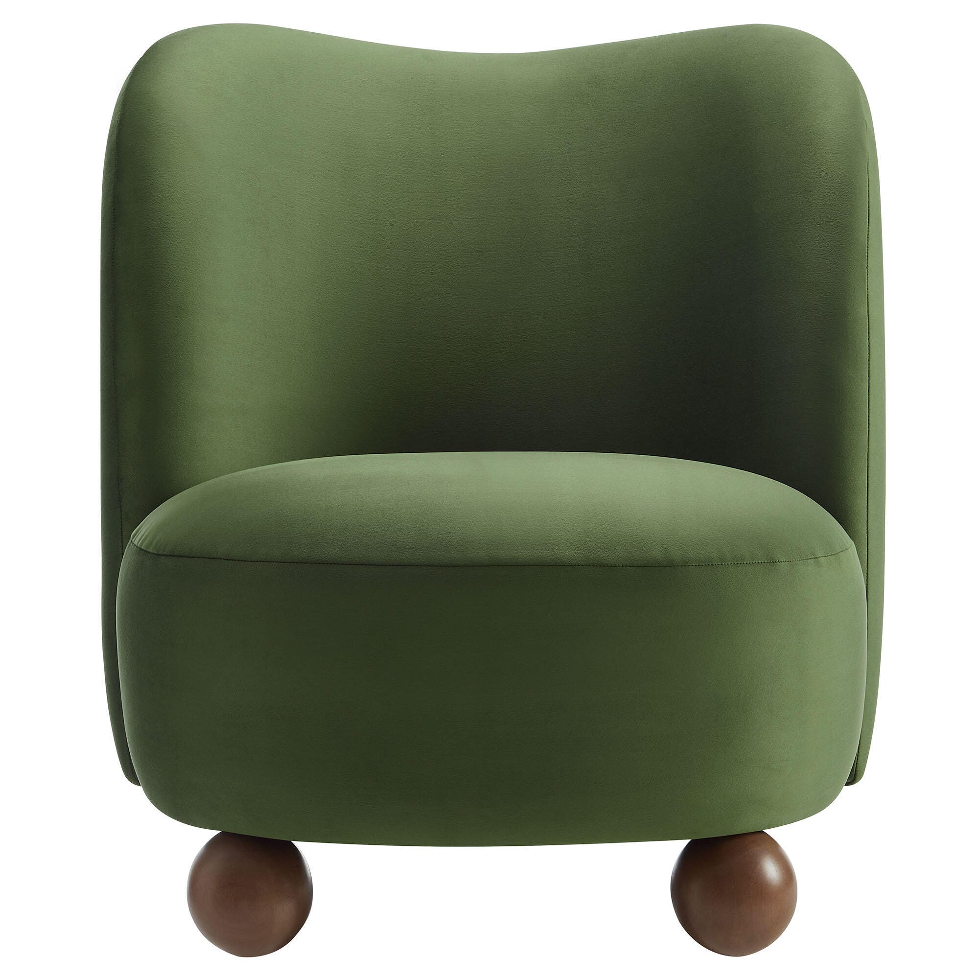 Modway Monroe Accent Chair, Moss Green/Walnut, large