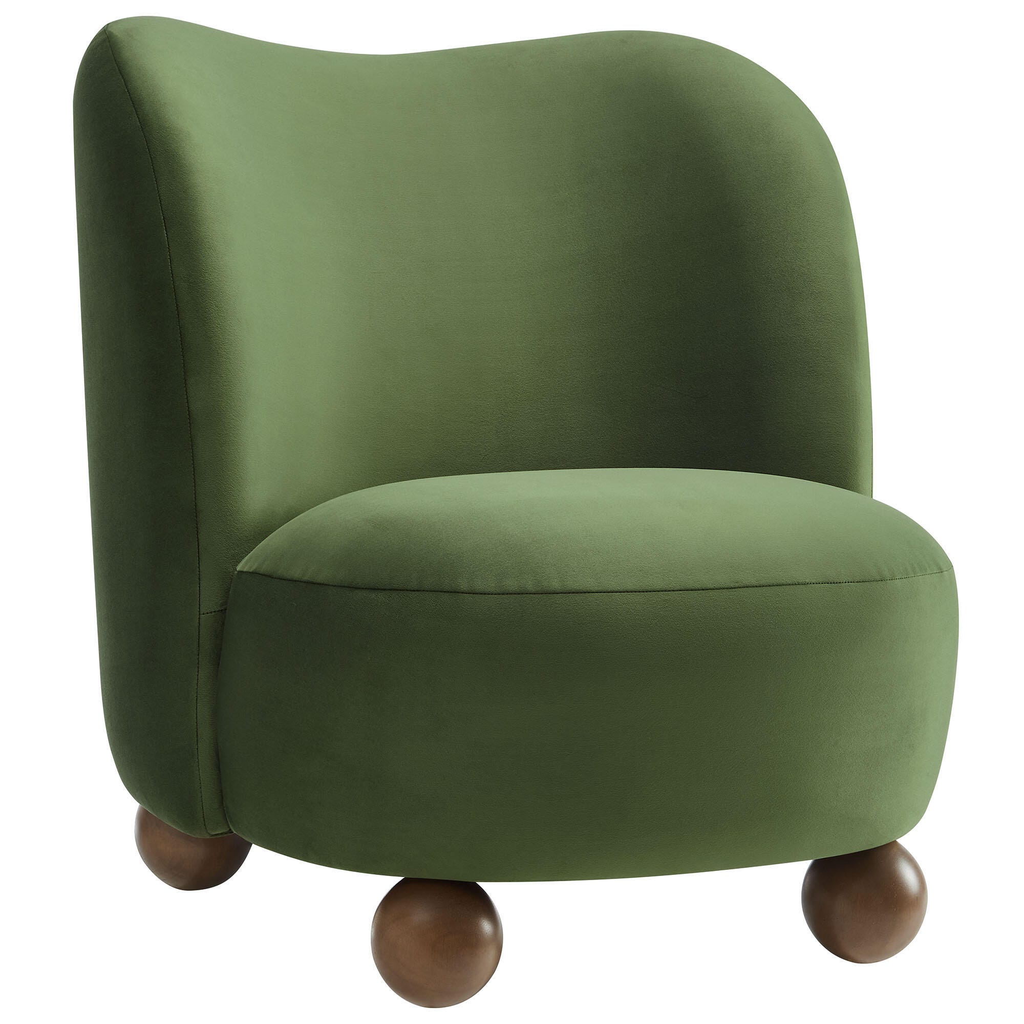 Modway Monroe Accent Chair, Moss Green/Walnut, large