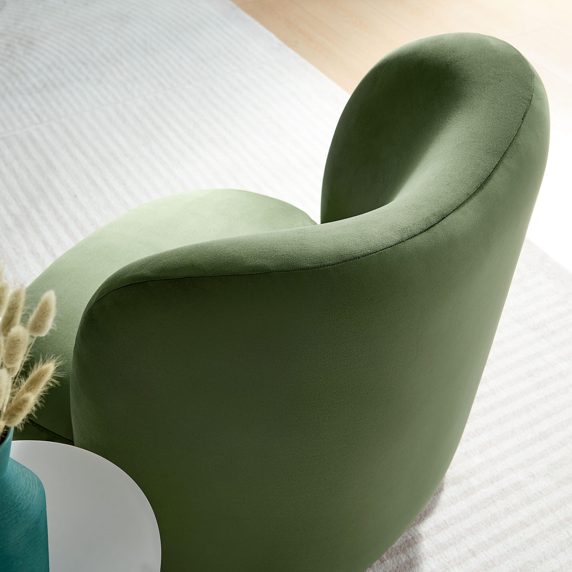 Modway Monroe Accent Chair, Moss Green/Walnut, large