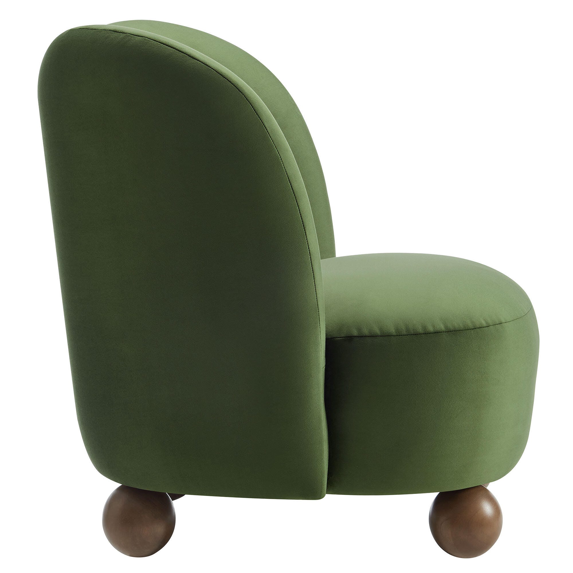 Modway Monroe Accent Chair, Moss Green/Walnut, large