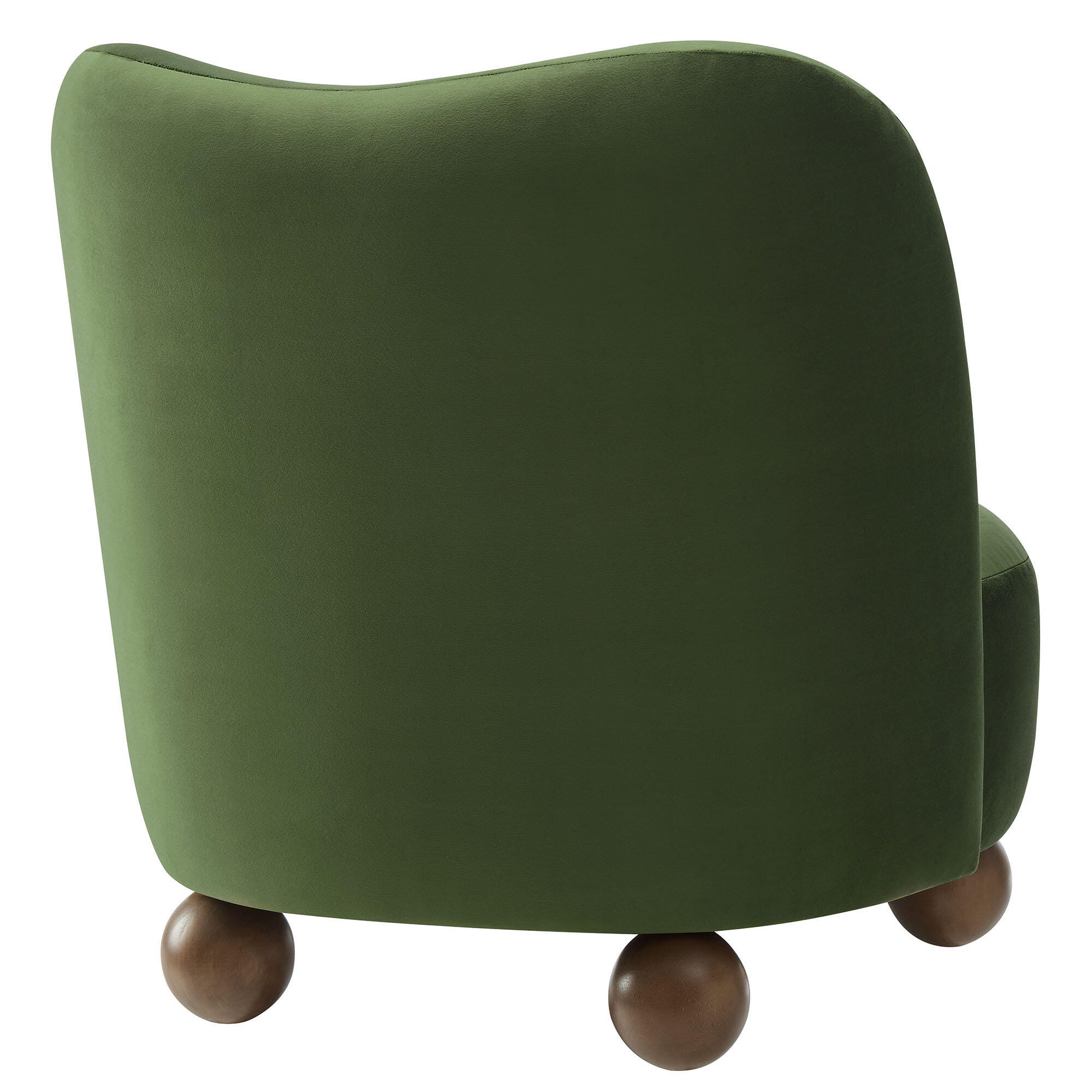 Modway Monroe Accent Chair, Moss Green/Walnut, large