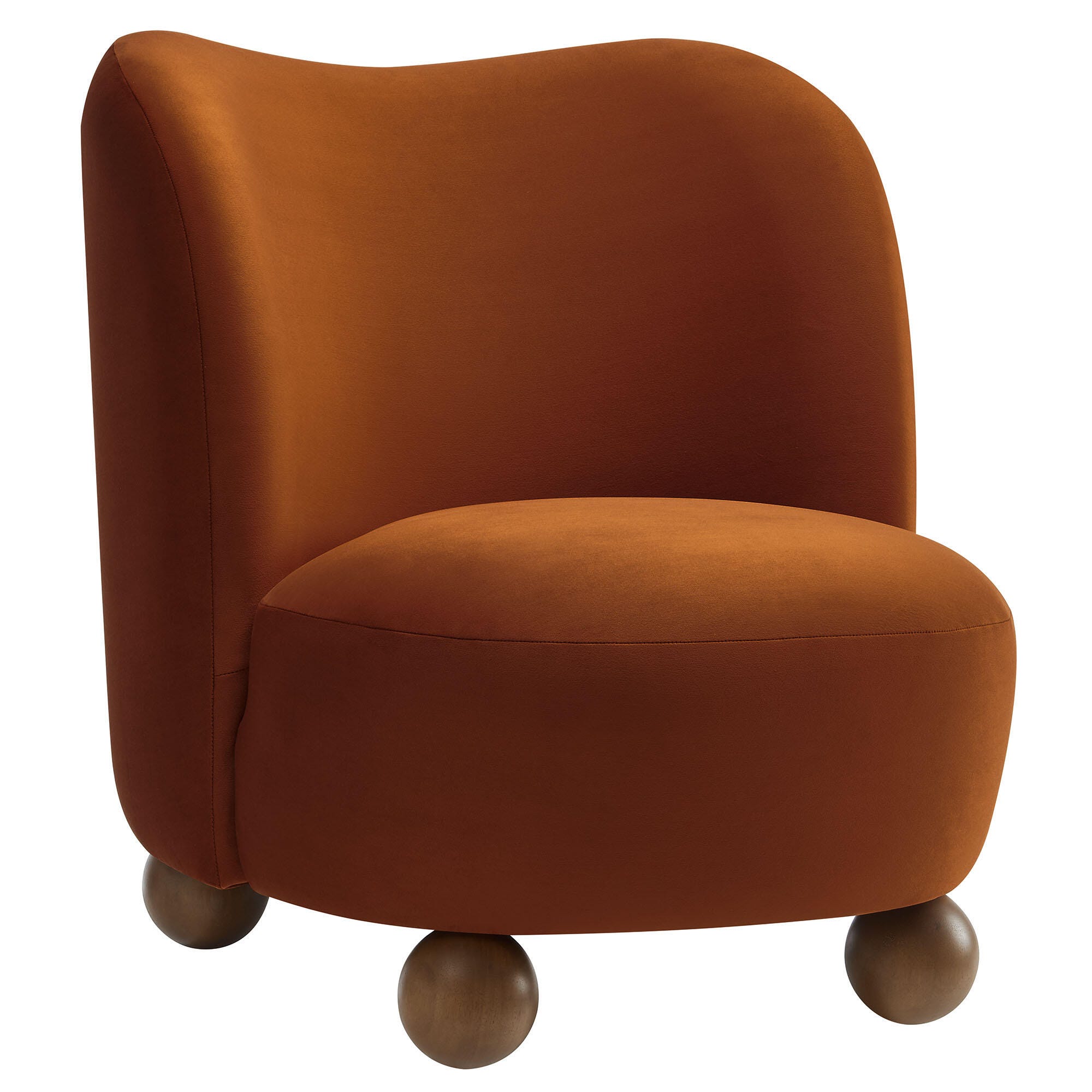 Modway Monroe Accent Chair, Rust/Walnut, large