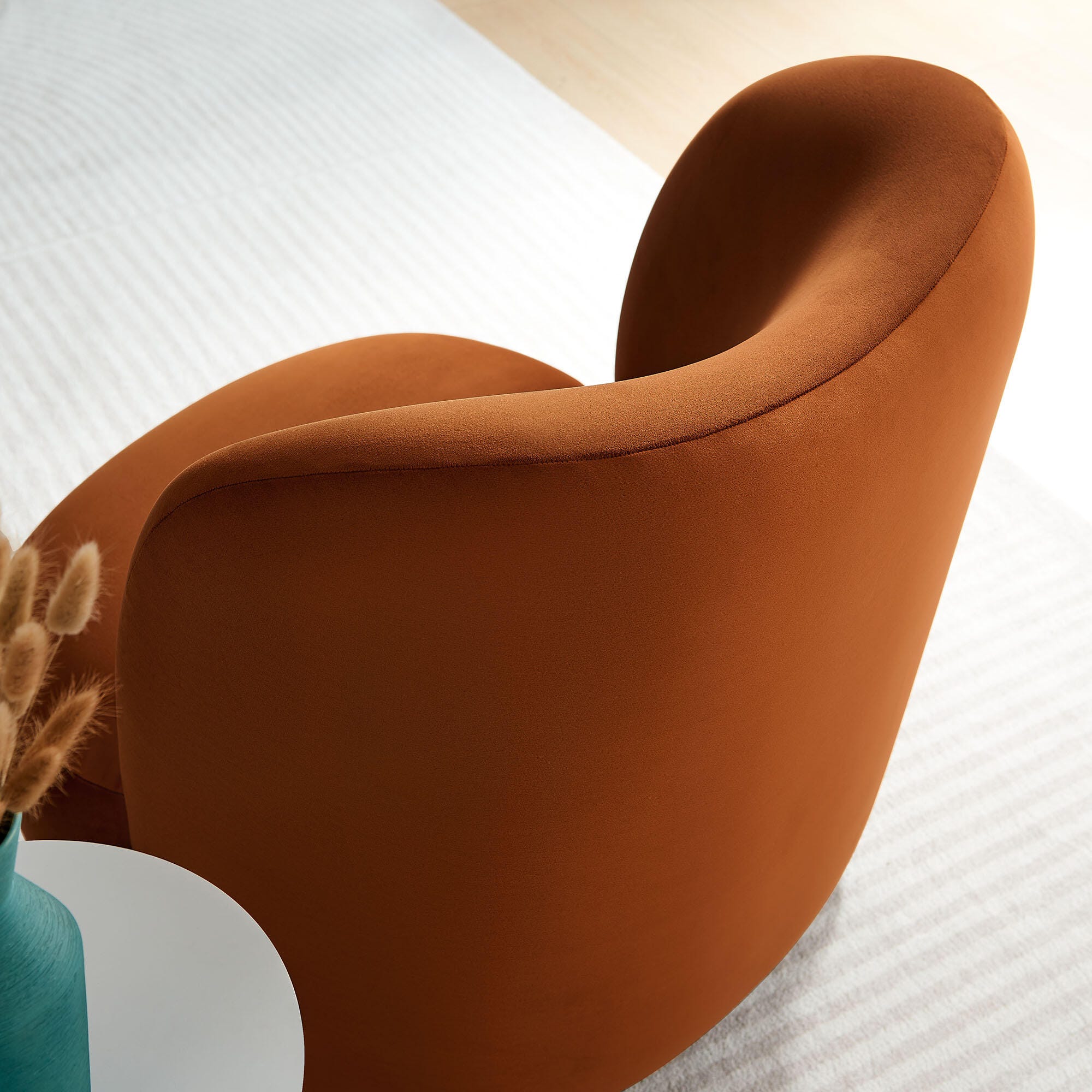 Modway Monroe Accent Chair, Rust/Walnut, large