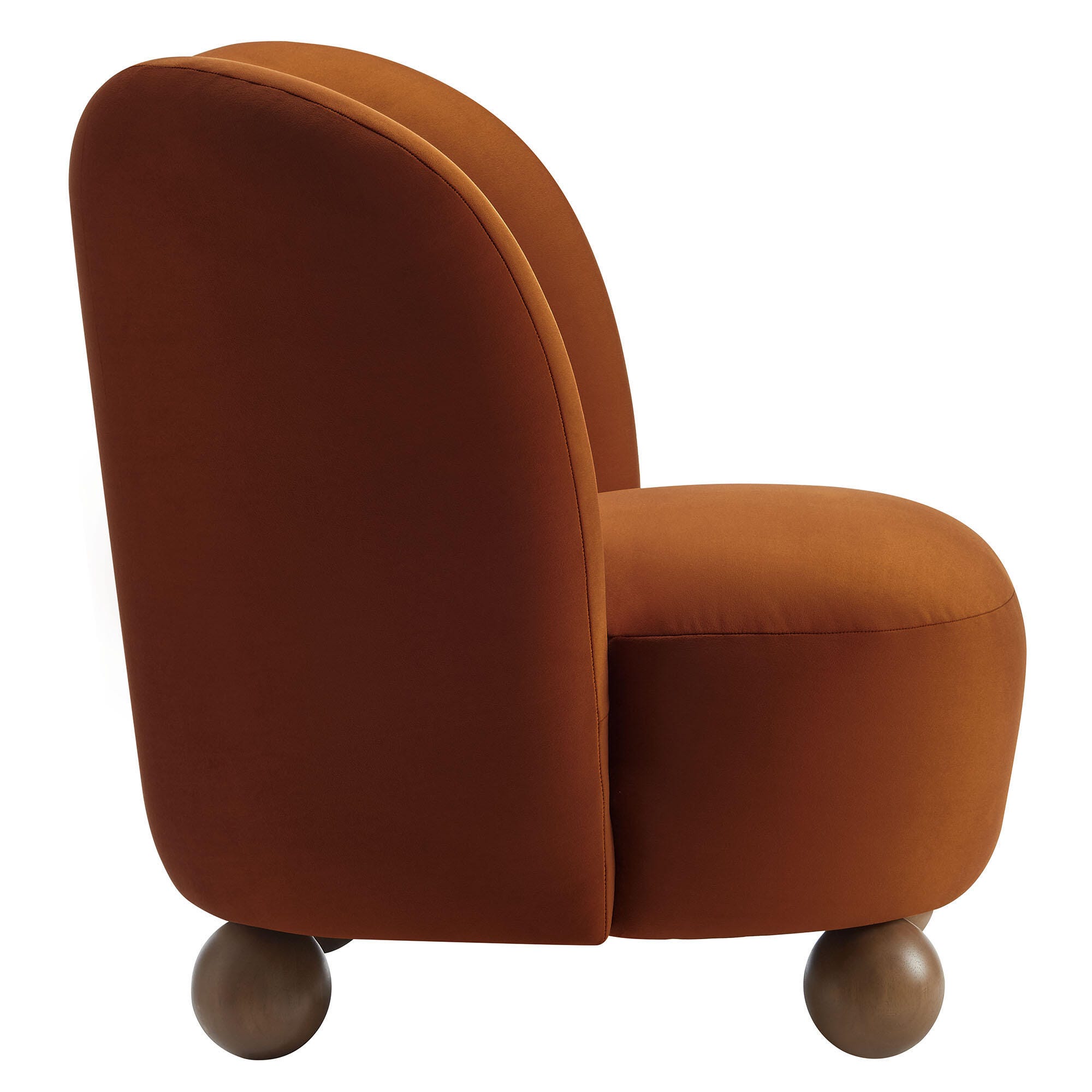 Modway Monroe Accent Chair, Rust/Walnut, large