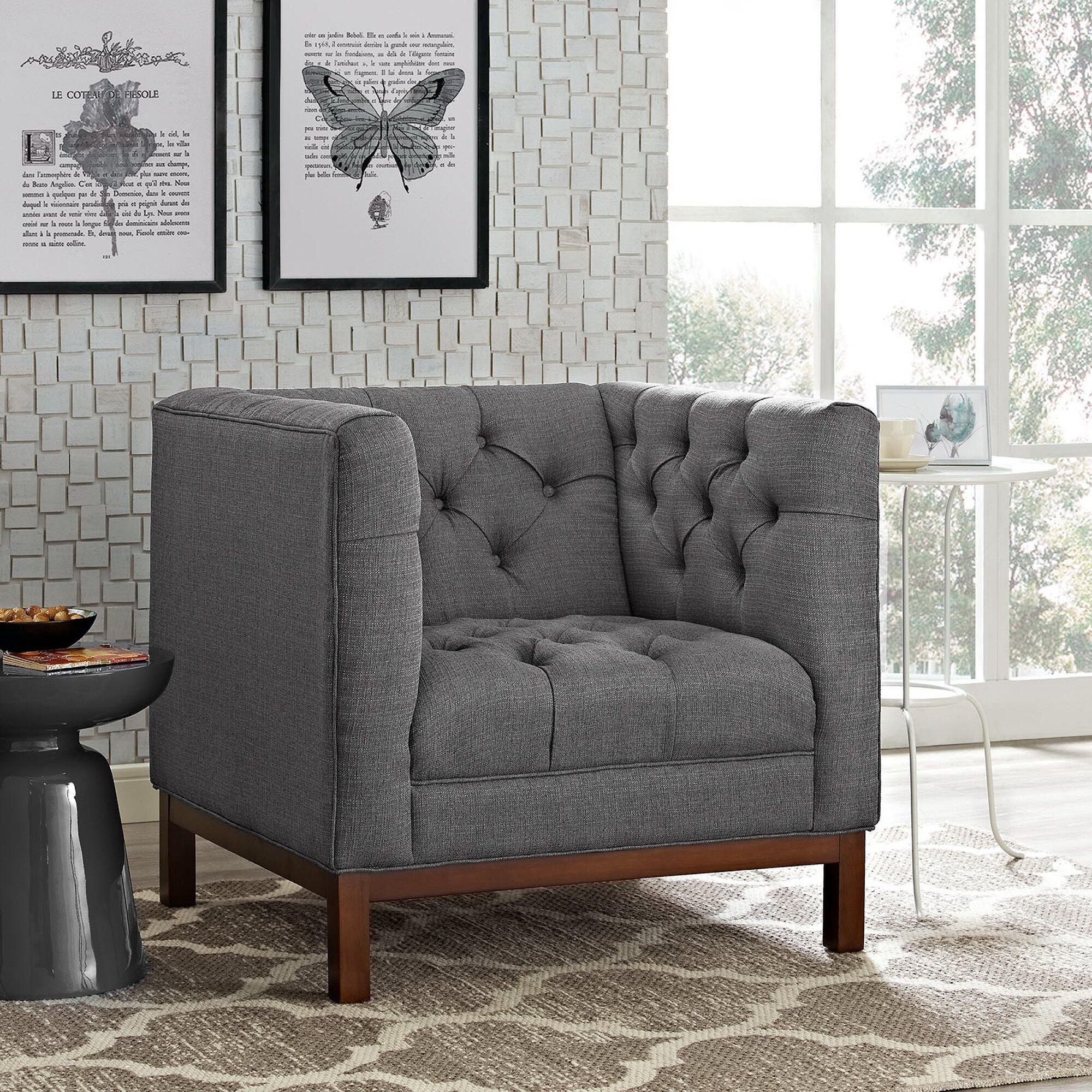 Modway Panache Accent Armchair, Gray, rollover