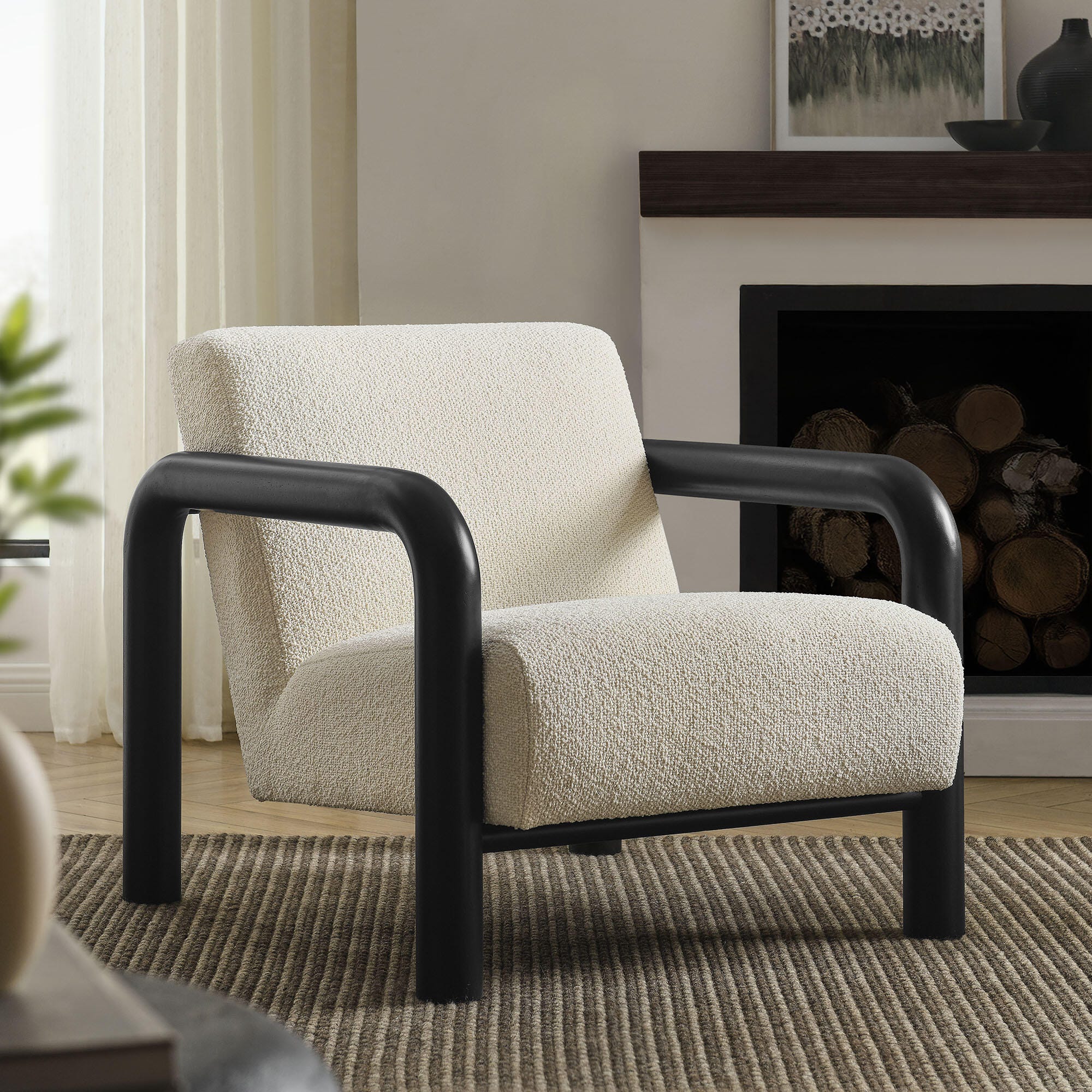 Modway Sereno Accent Chair, Cream/Black, rollover