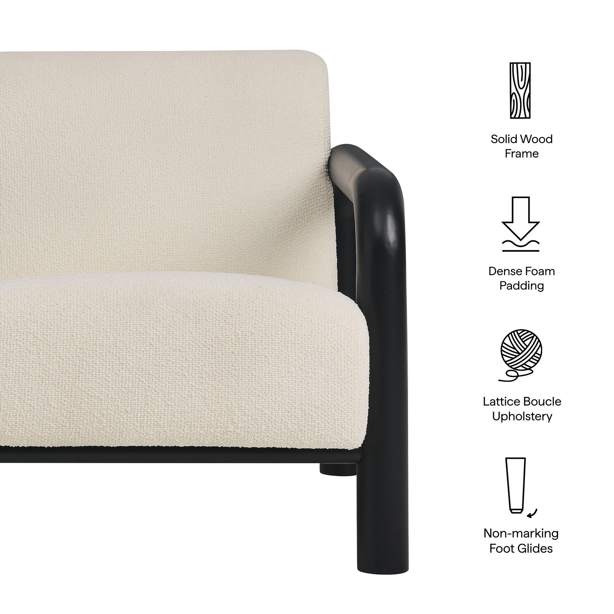Modway Sereno Accent Chair, Cream/Black, large